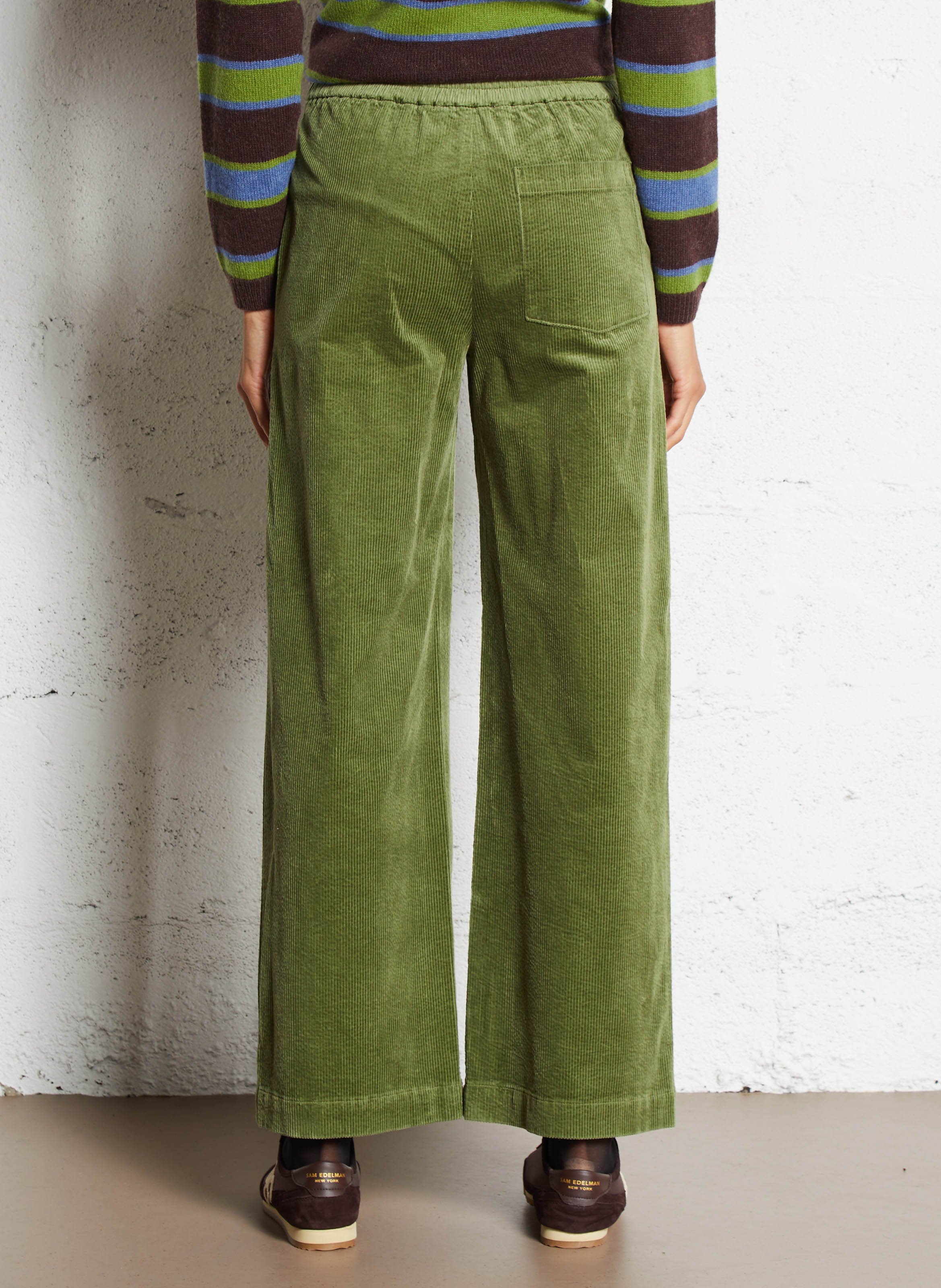 Pantalon large en coton mélangé NICE THINGS Kaki