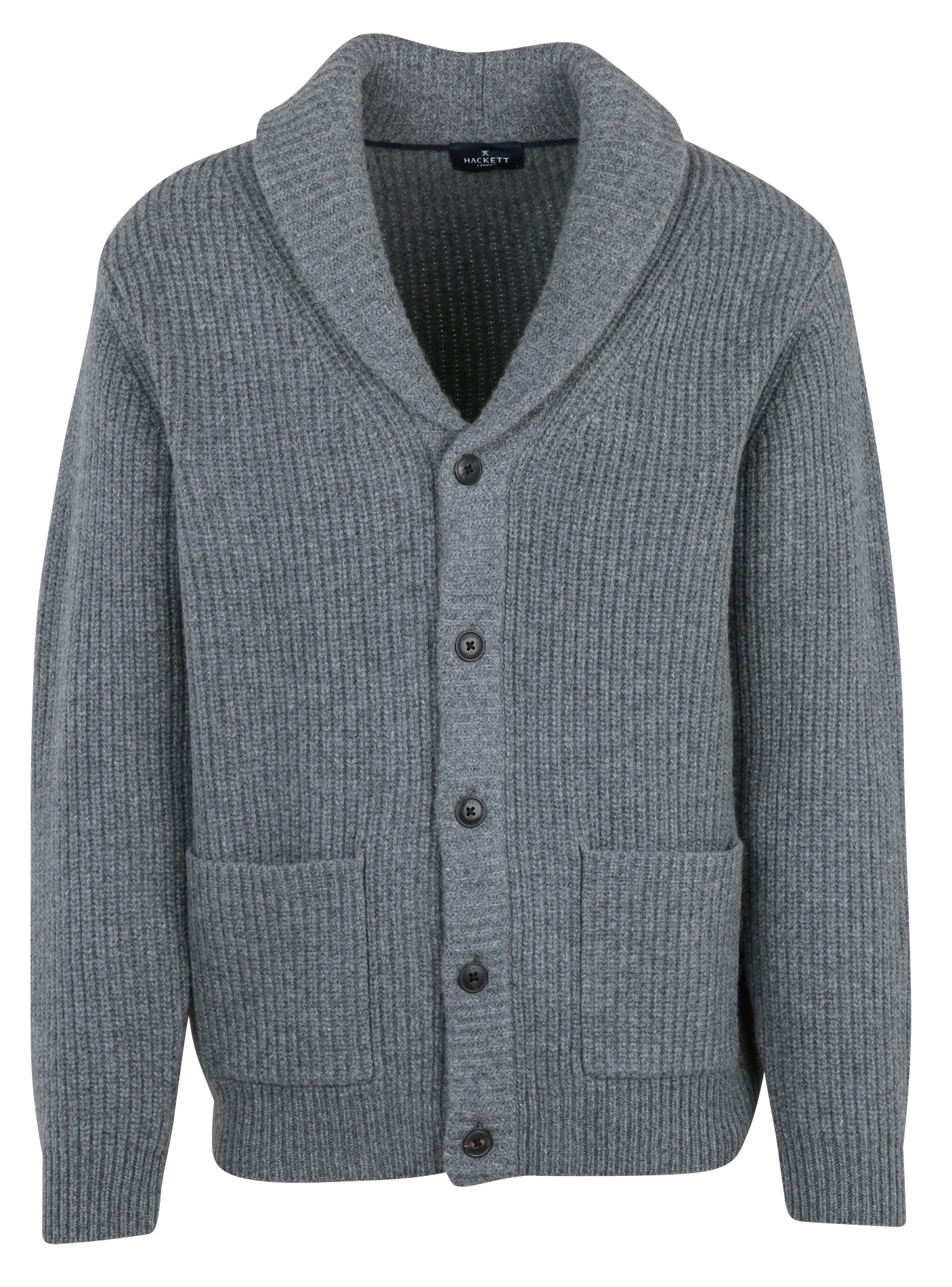 Gerade geschnittener Wollpullover HACKETT Grau