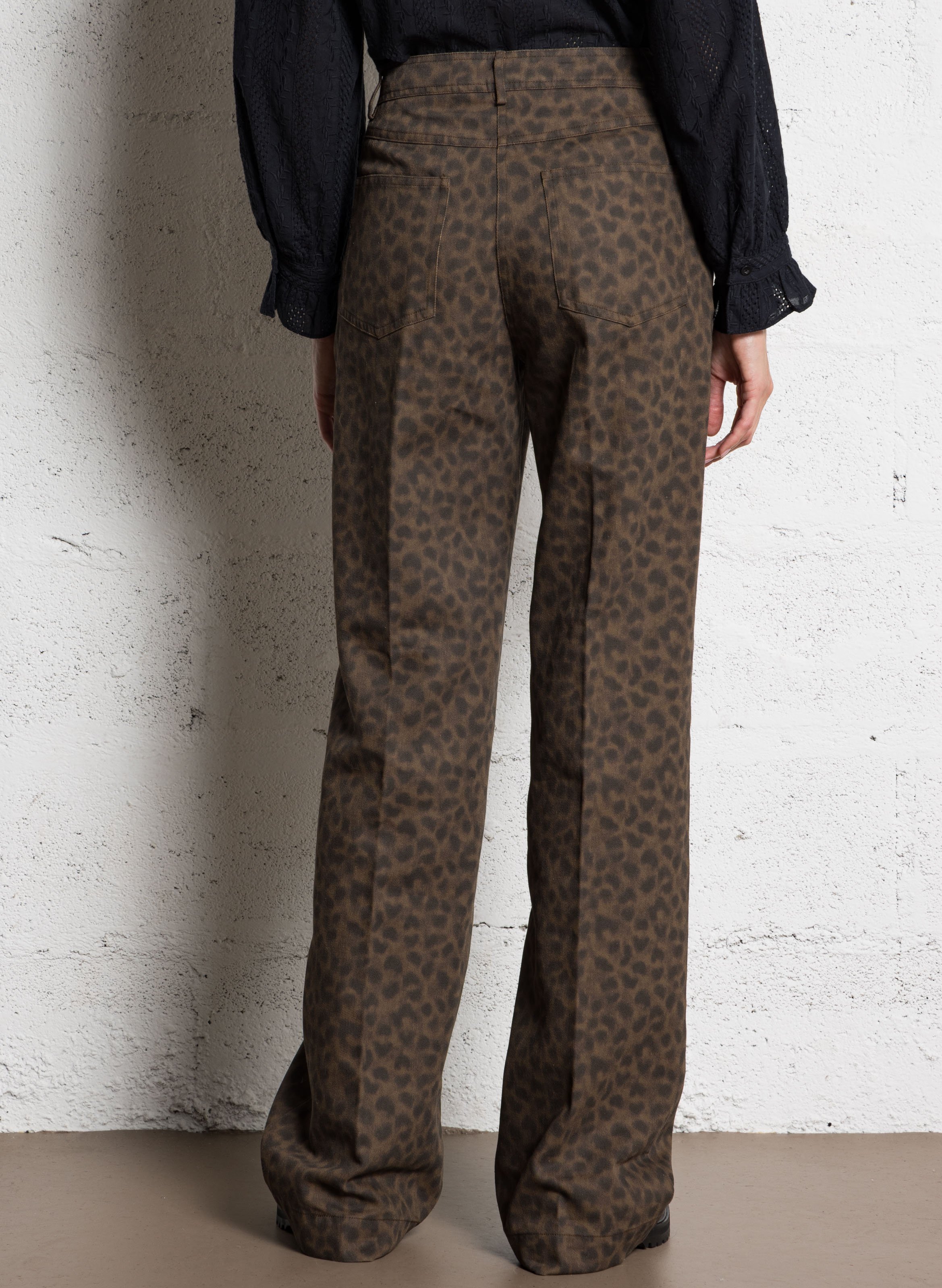 Pantalon large en cotin mélangé HARTFORD Multicolore