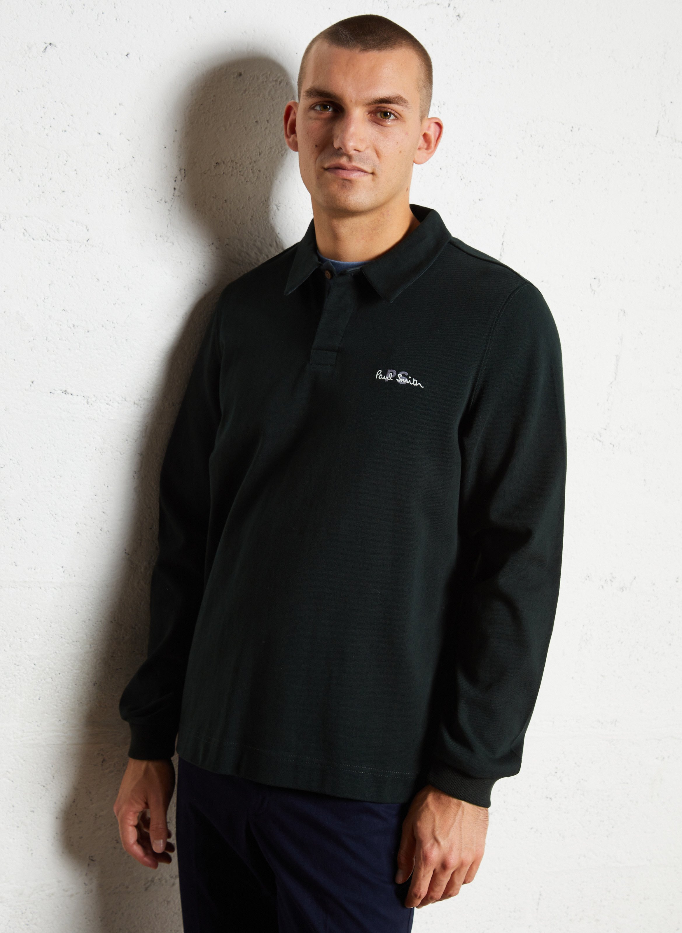 Regular long-sleeved polo with chest embroidery PAUL SMITH