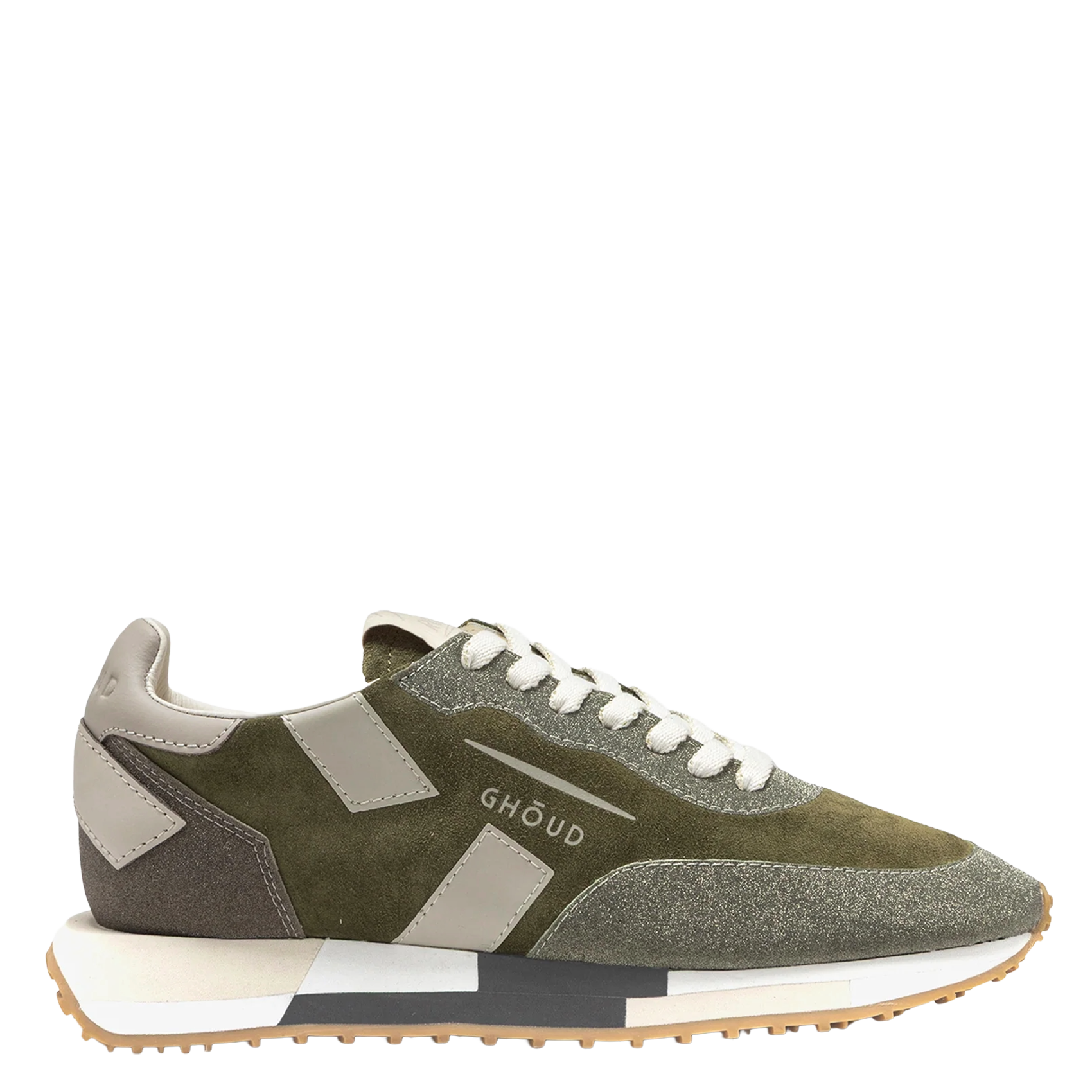 Low-top leather mix sneakers GHOUD VENICE Khaki