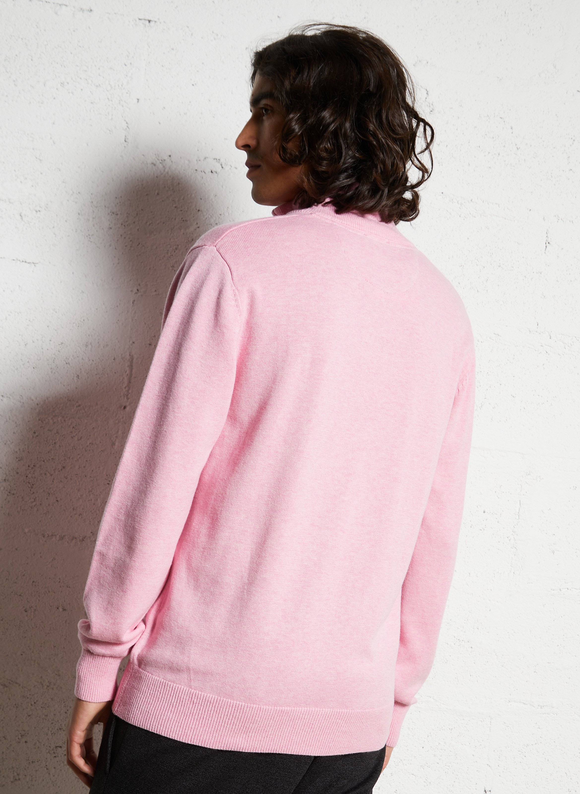 Pull col camionneur en laine mélangée EDEN PARK Rose