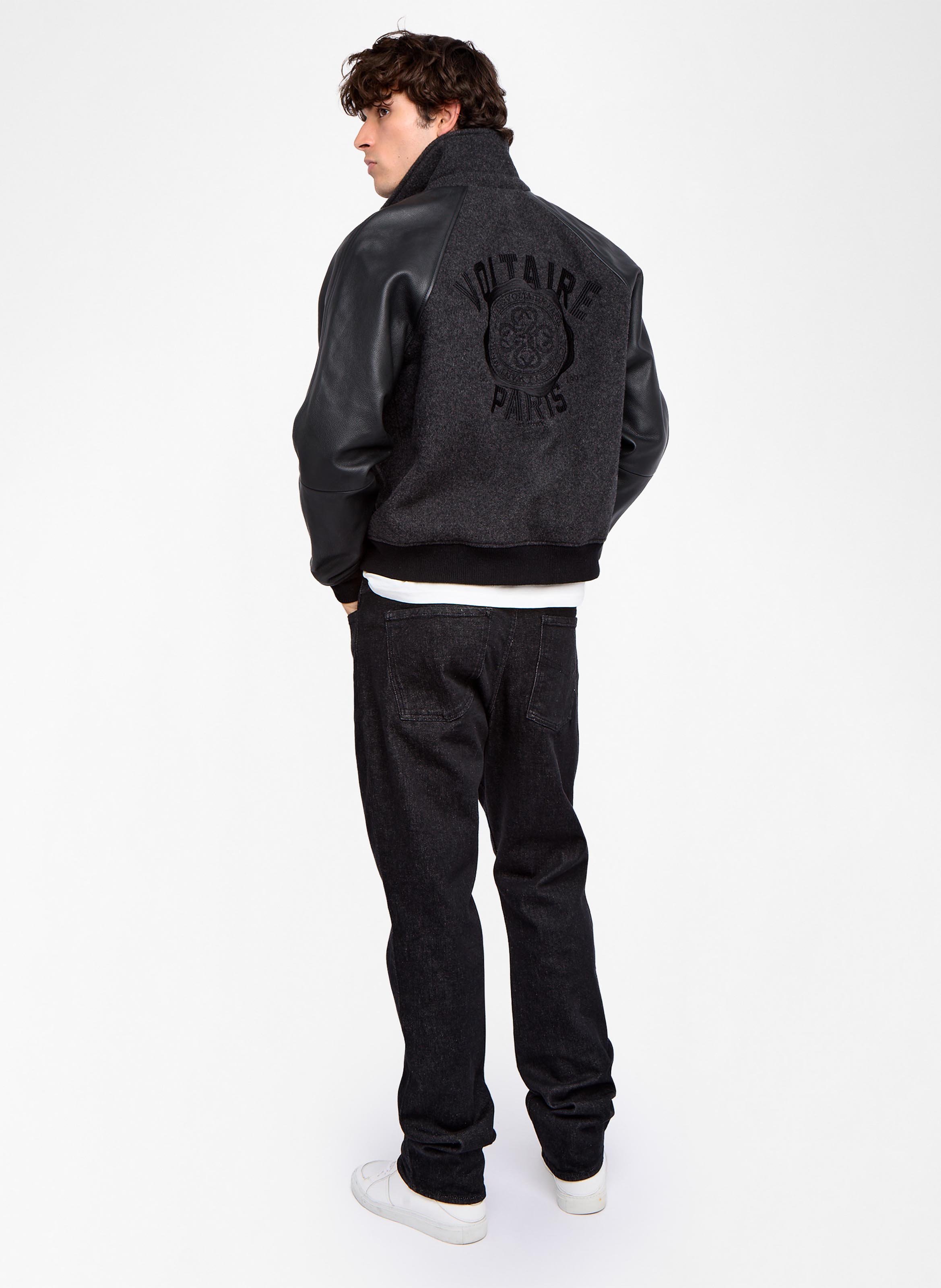 Straight classic collar jacket in blended wool ZADIG&VOLTAIRE Grey