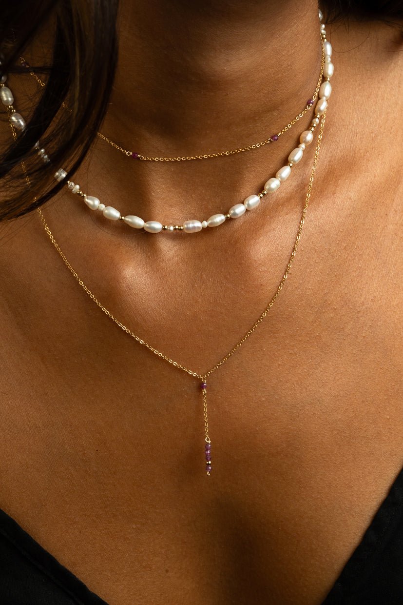 Necklace-bracelet - ruby YAY Golden