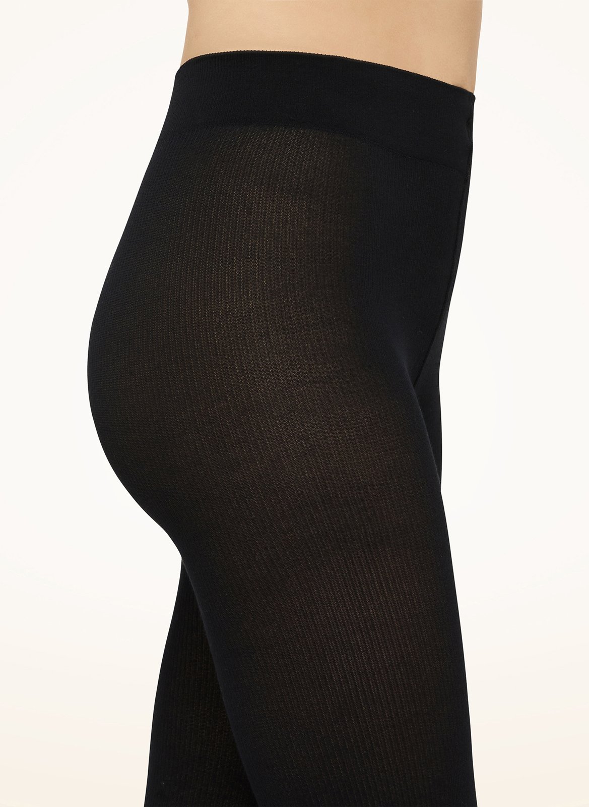 Collant en maille côtelée WOLFORD Noir
