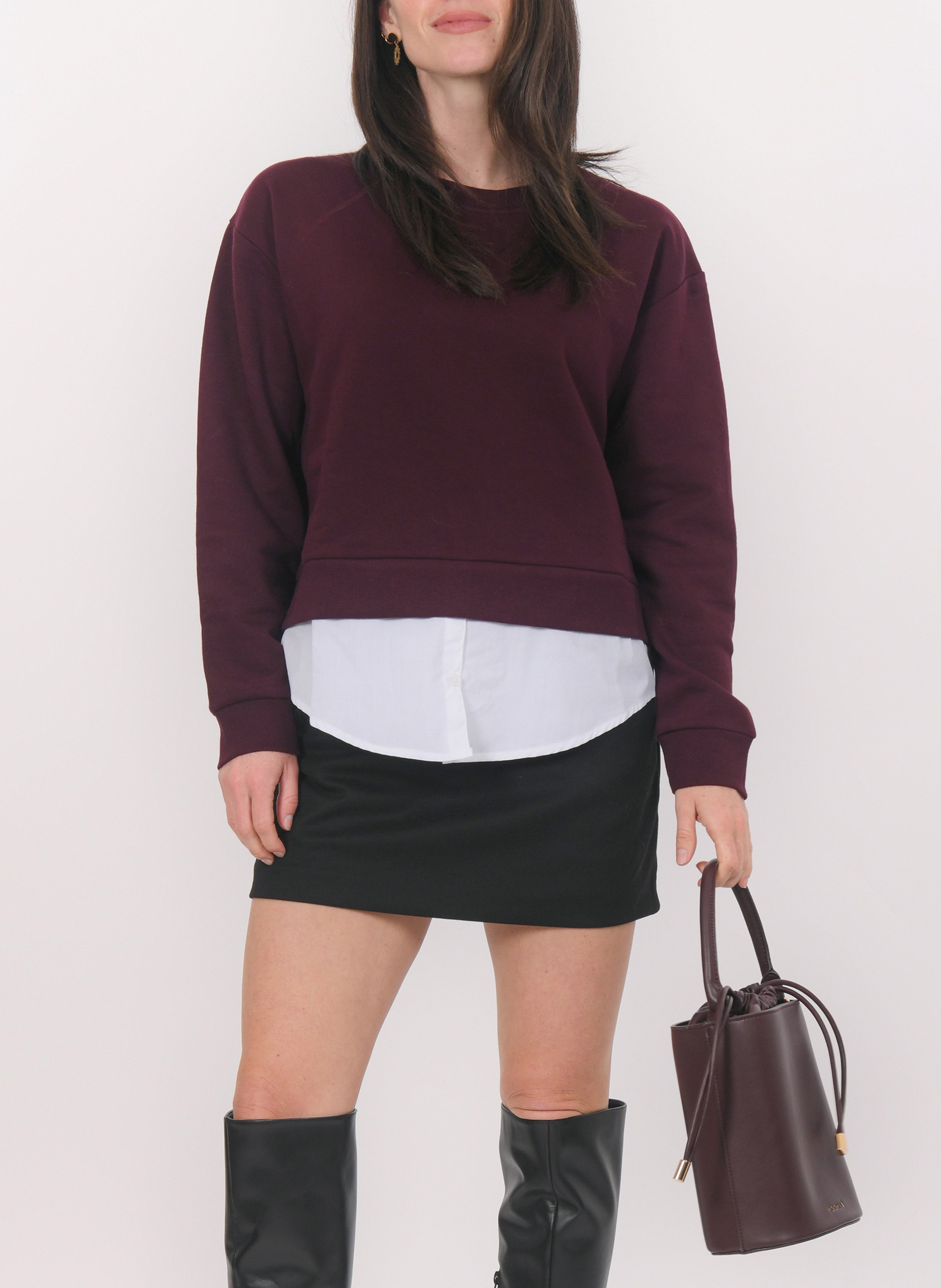 Sweat col rond en coton mélangé KOOKAI Rouge