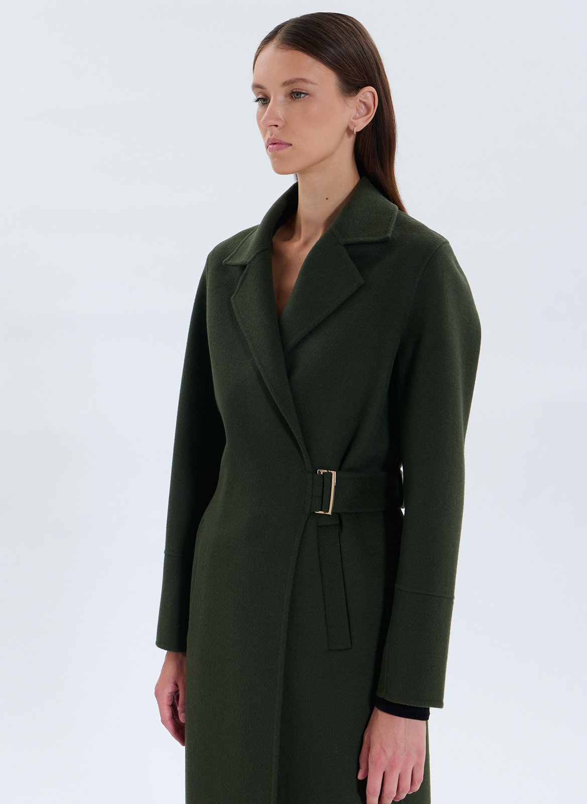 Long wool tailored coat ZAPA Khaki