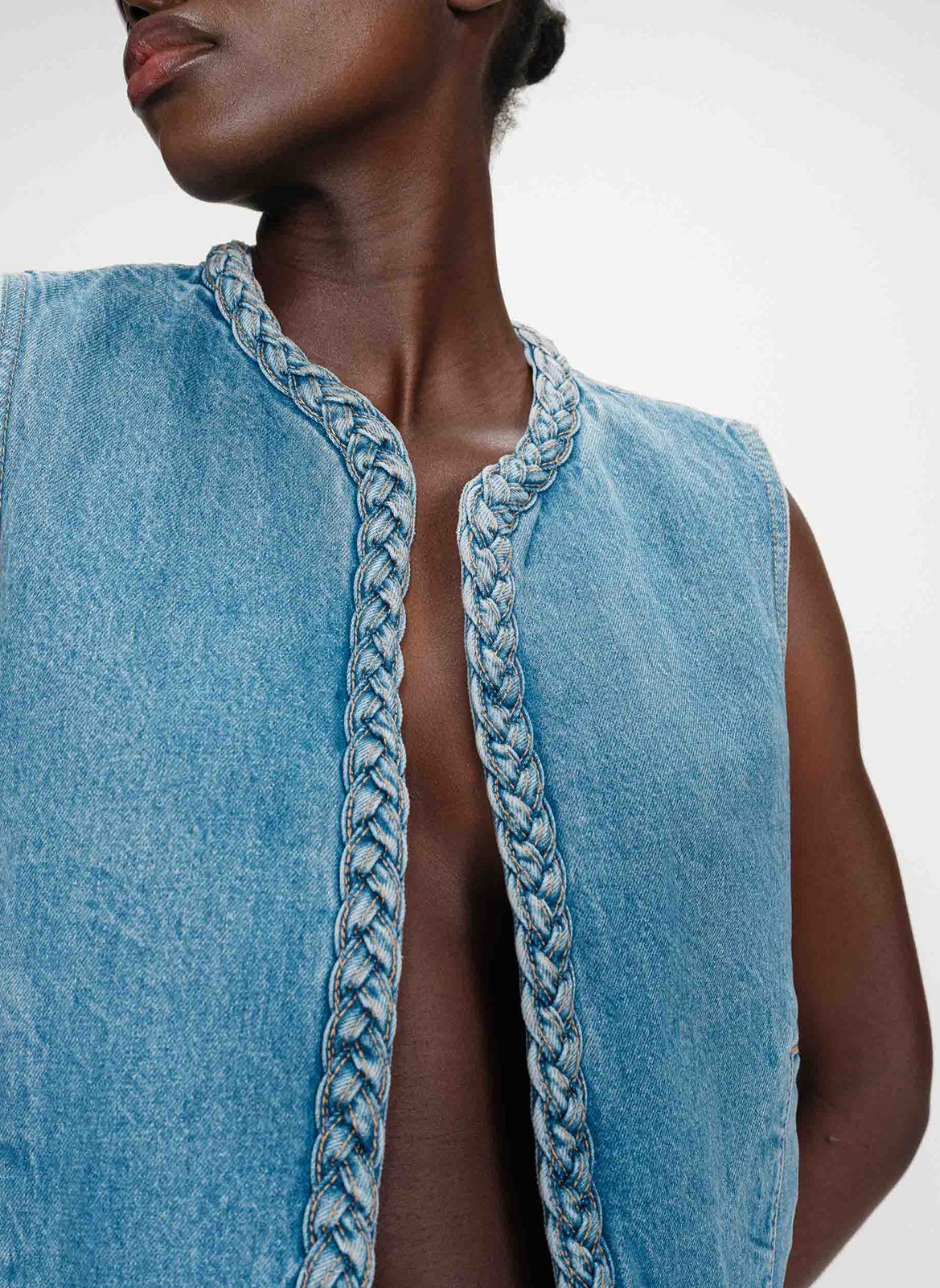 Sleeveless denim jacket GRACE ET MILA Blue