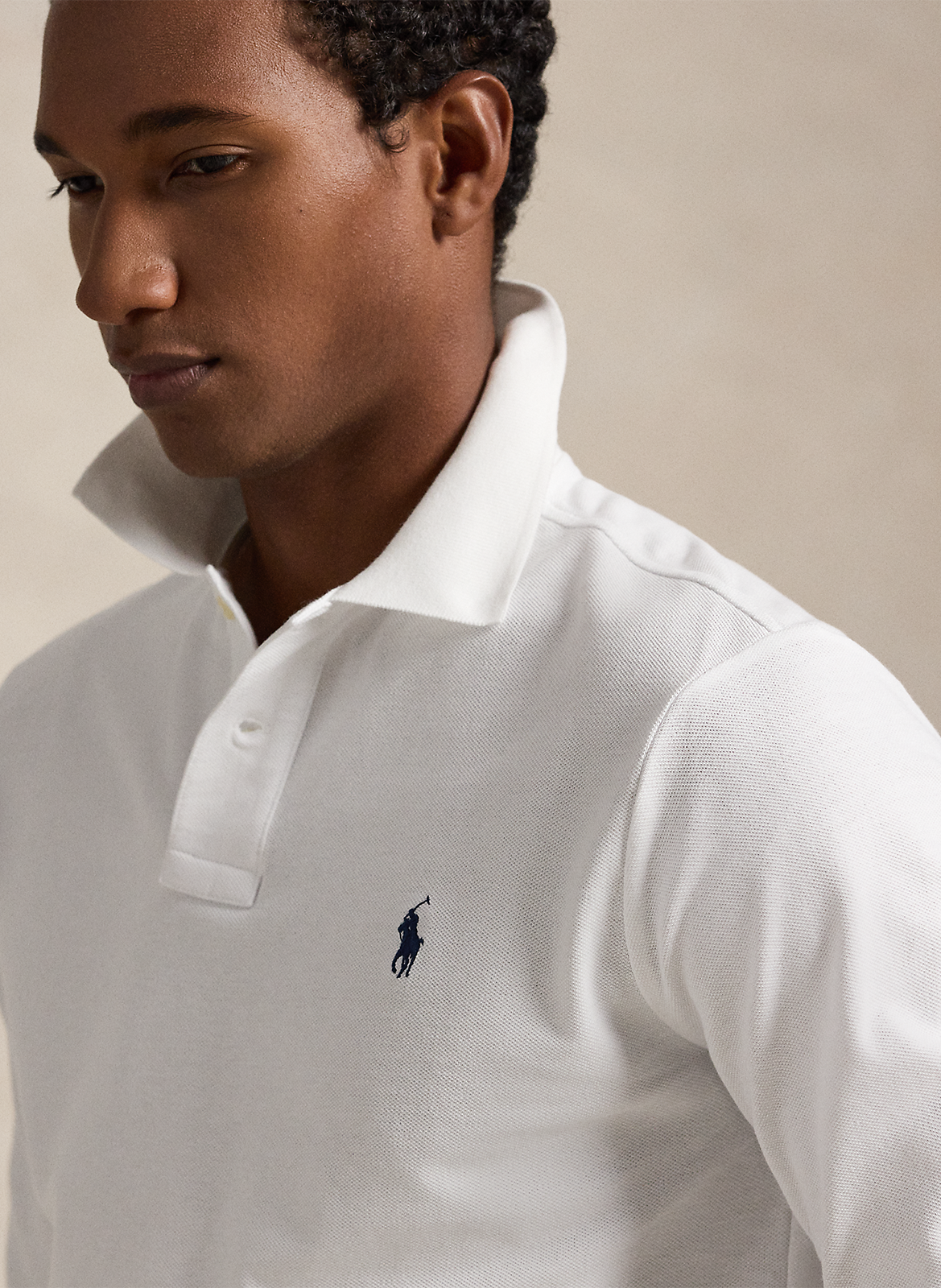 Langärmliges Poloshirt aus Baumwoll-Piqué, Regular Fit POLO RALPH LAUREN Weiss