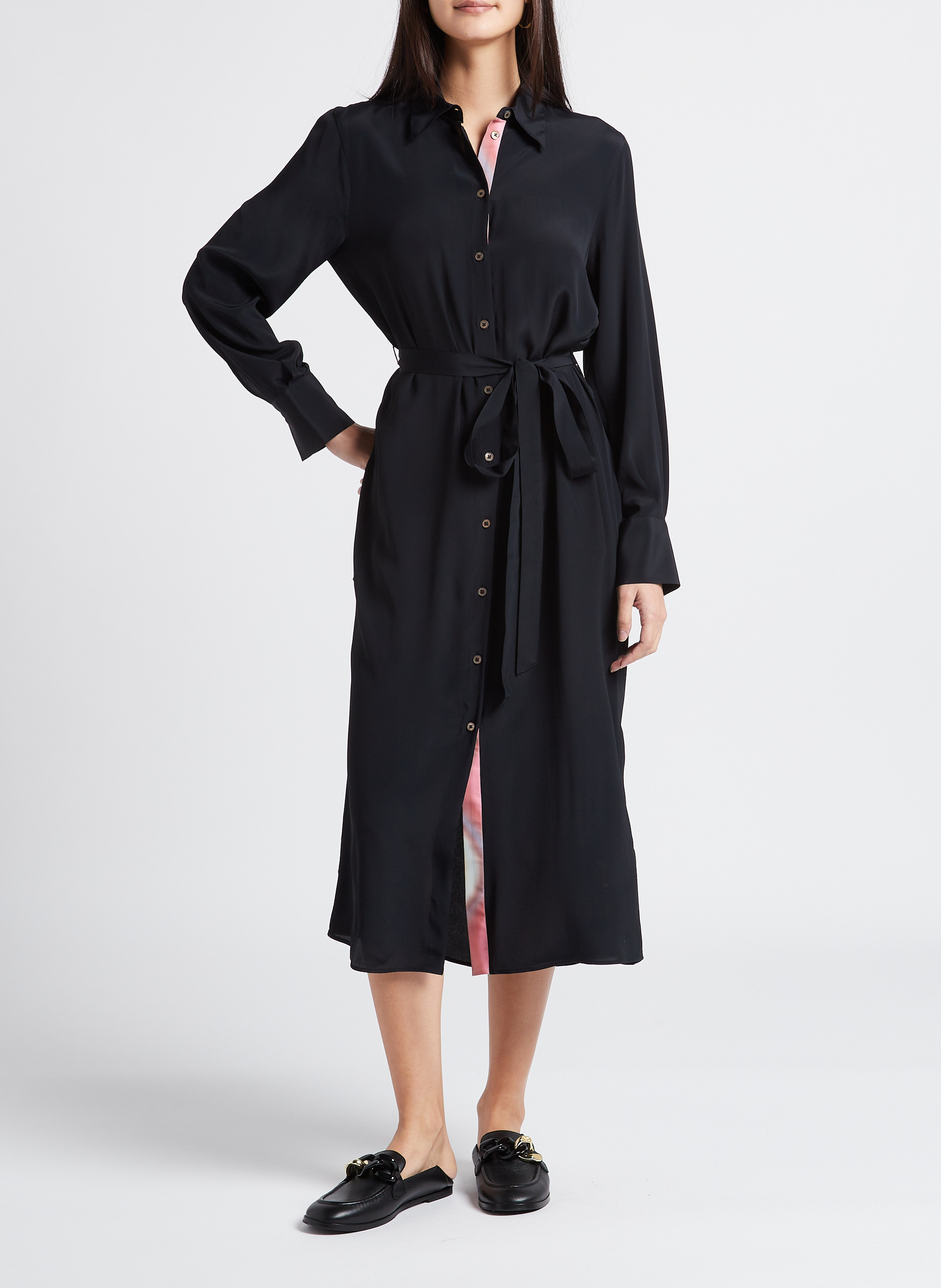 Robe midi droite col classique PAUL SMITH Noir