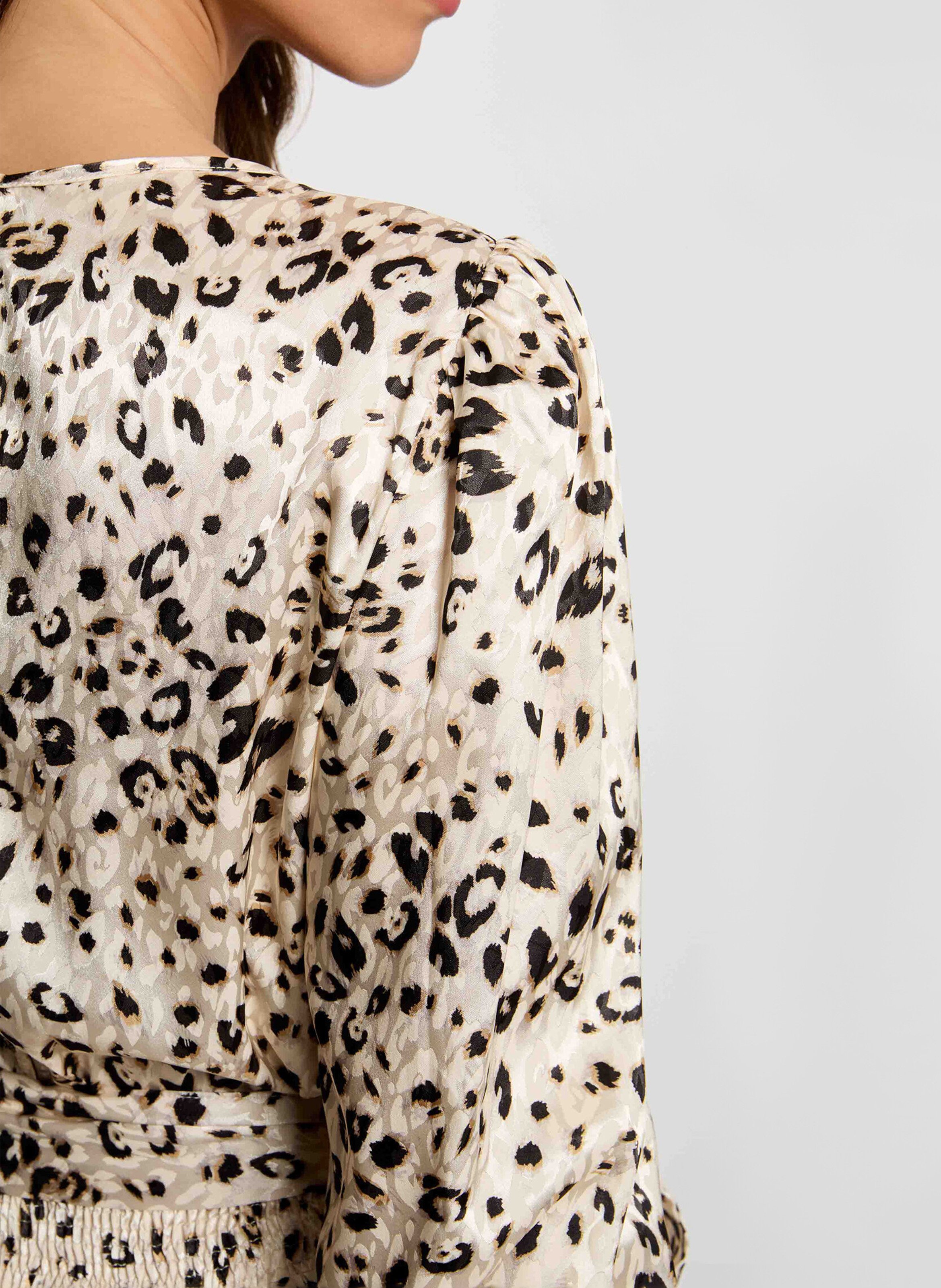 Short printed round-neck dress MORGAN Multicolored