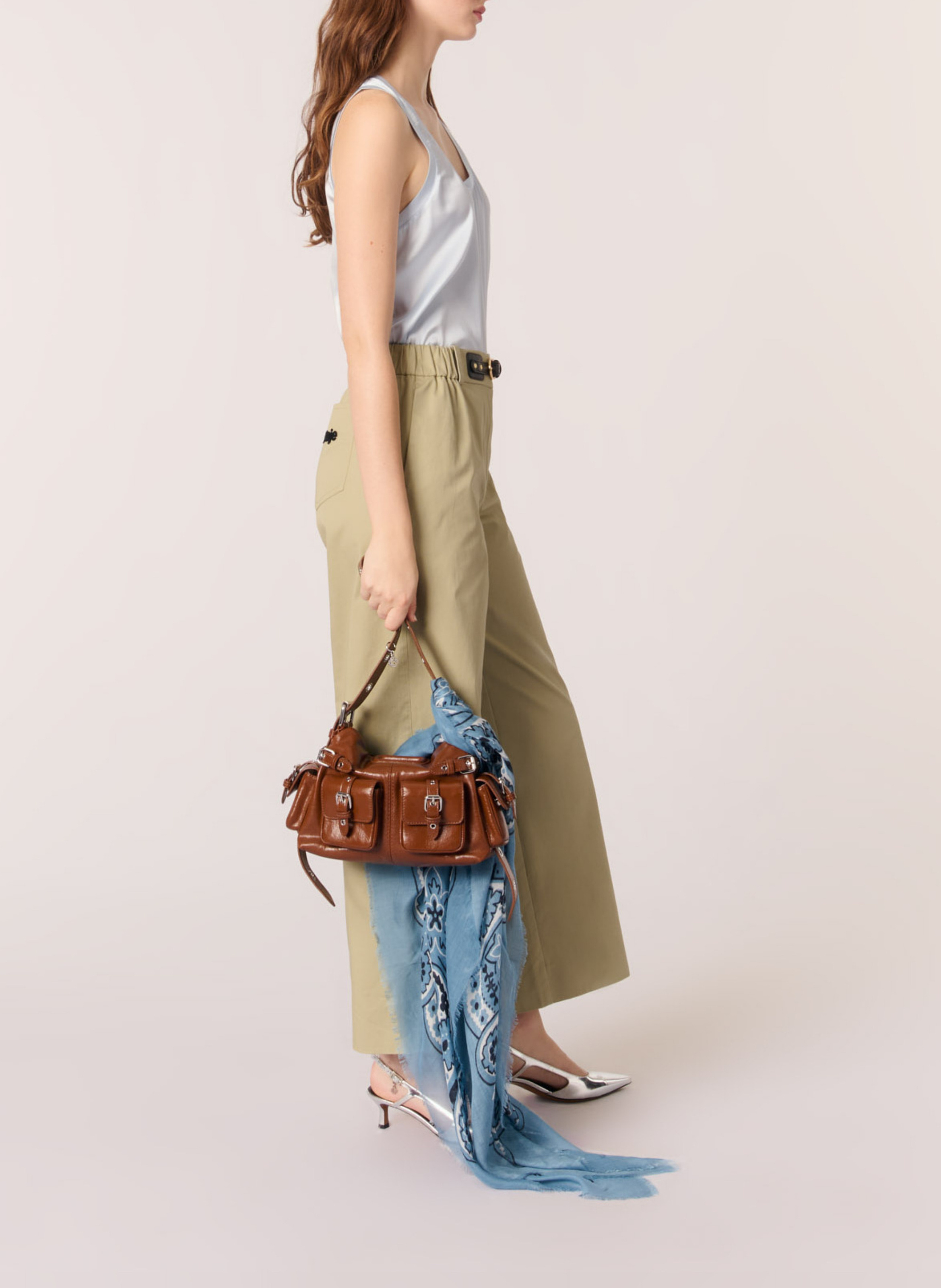 Gerader Seidenmischungs-Tanktop MAJE Blau