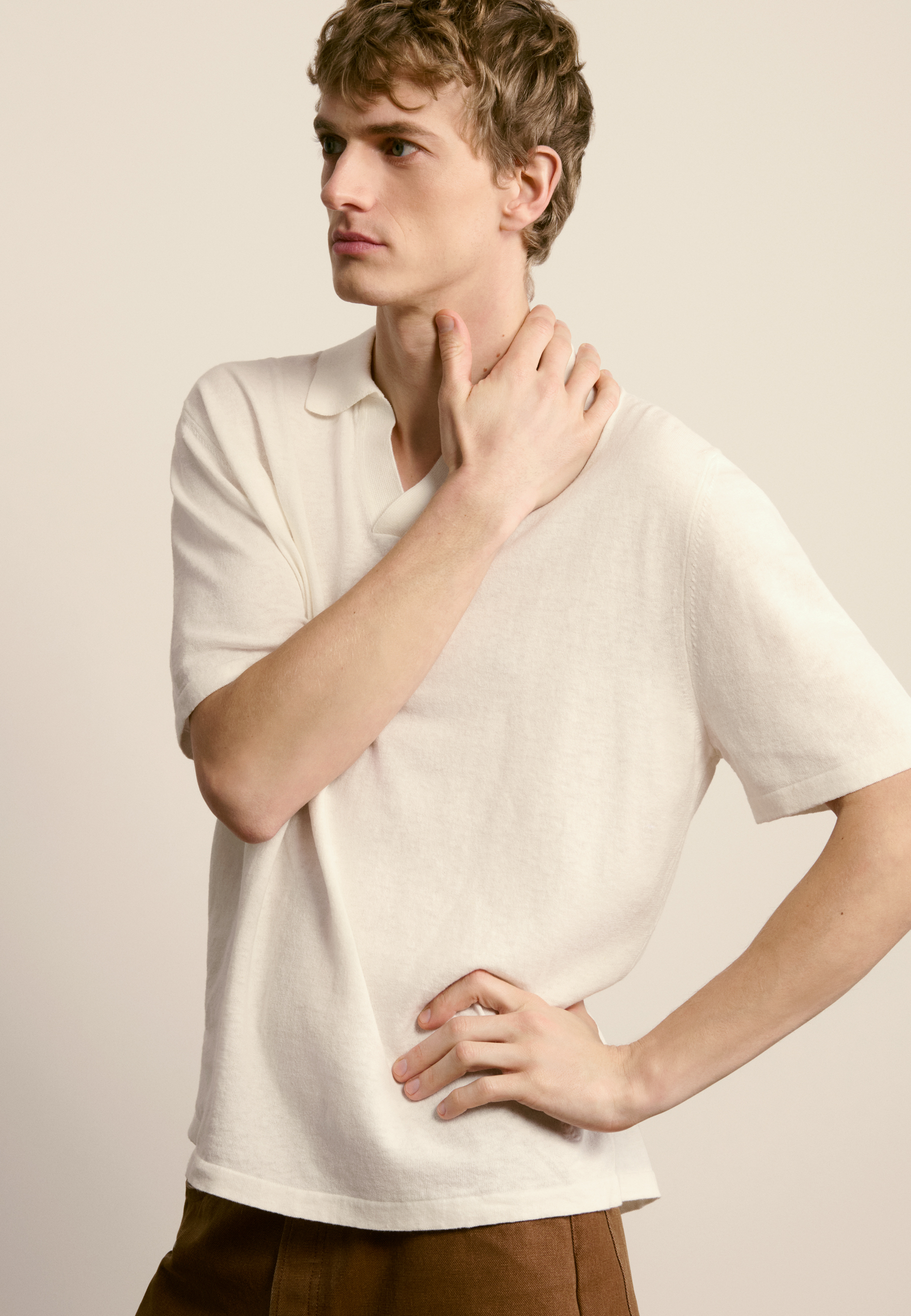 Cotton and linen polo MAISON MONTAGUT