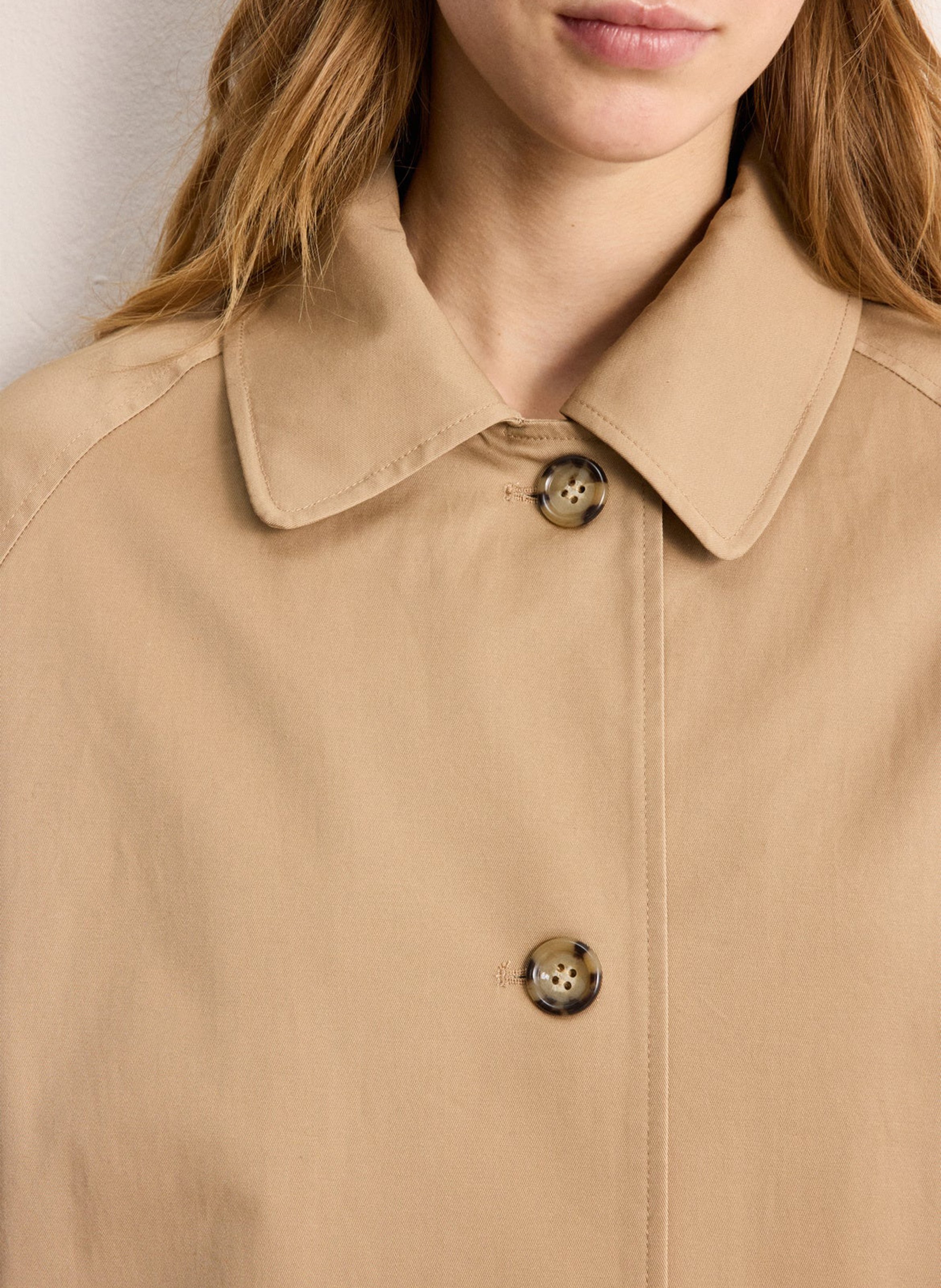Trench col chemise en coton mélangé PABLO Beige
