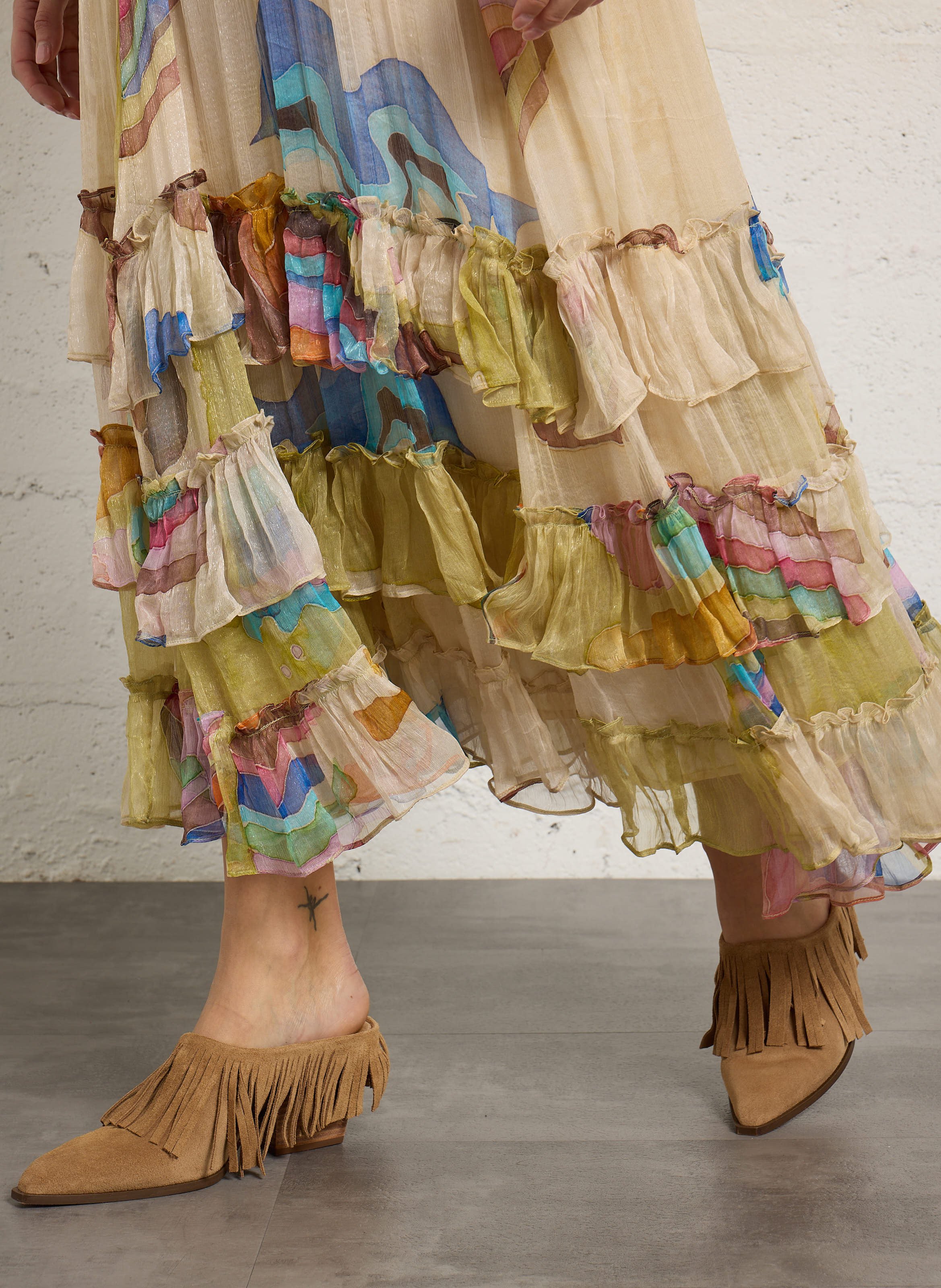 Lange, gerende rok MES DEMOISELLES Veelkleurig