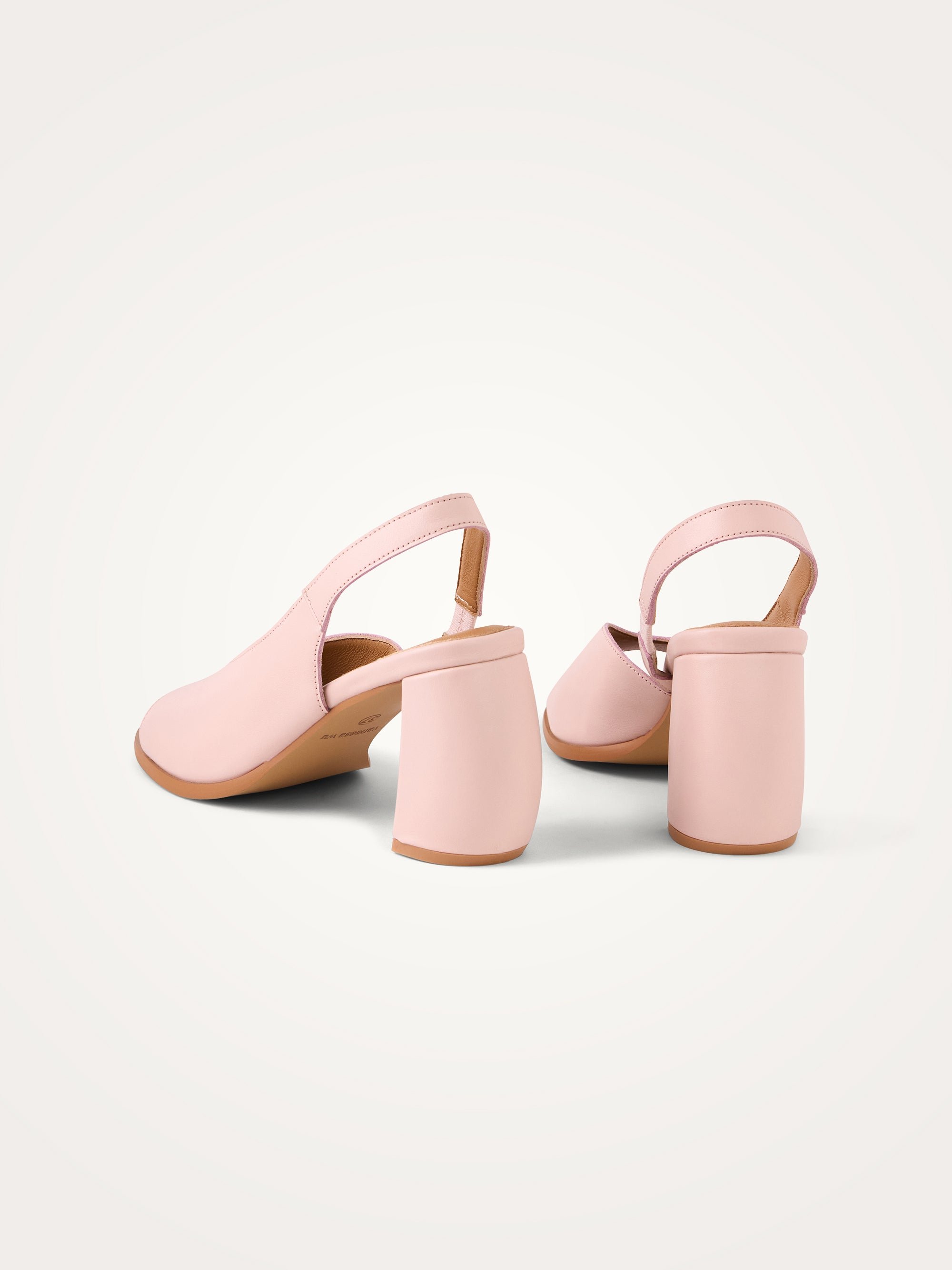 Sandals with ankle strap and half-moon heel in leather VANESSA WU Pink