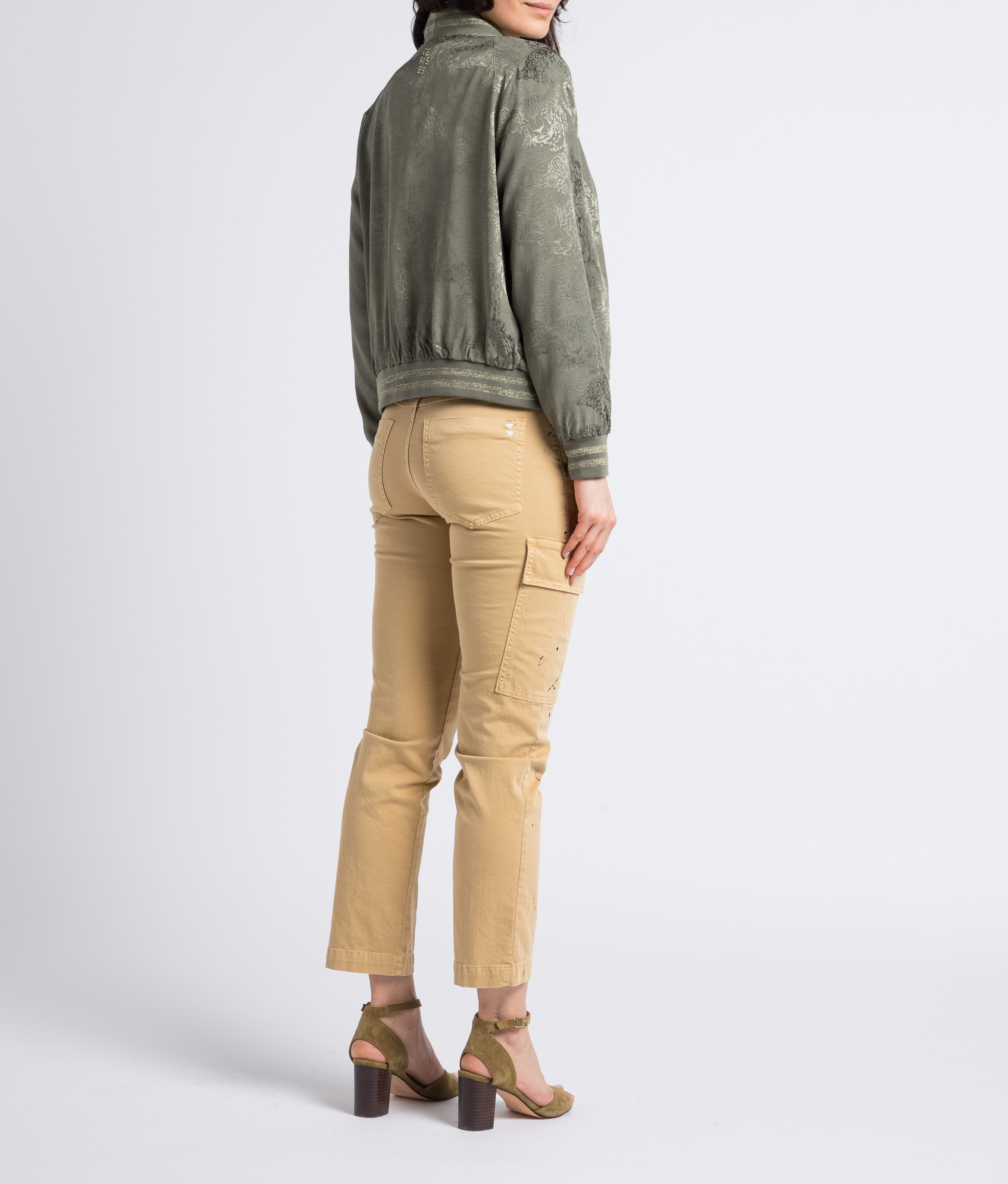 Cotton-blend cargo-style pants PLEASE Beige