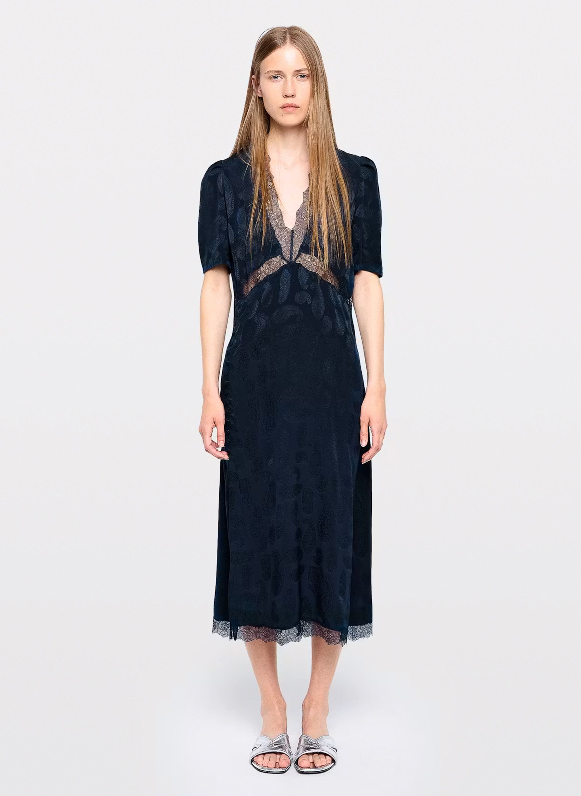 Halflange, zijden jurk ZADIG&VOLTAIRE Blauw