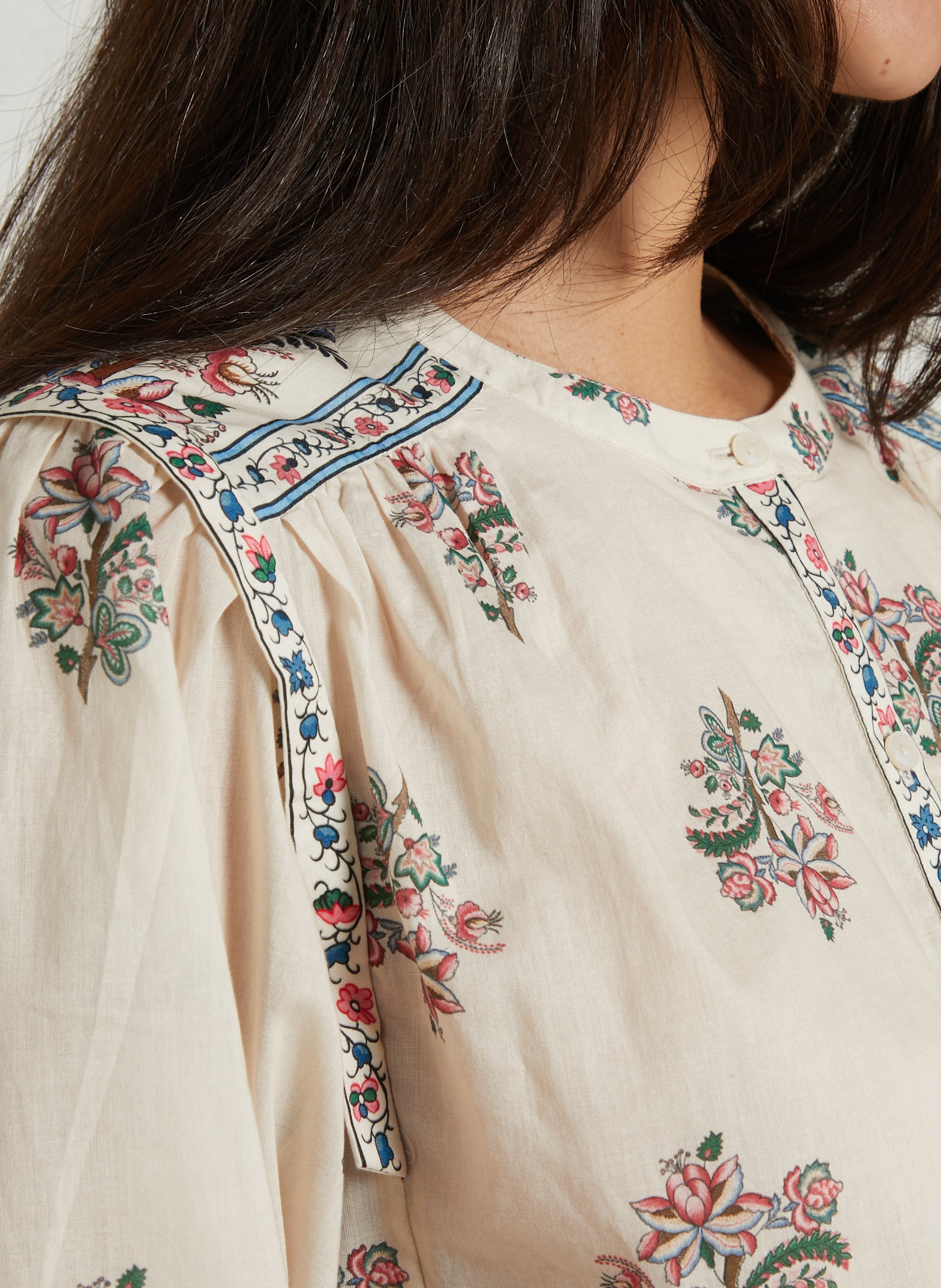 Chemise col rond en coton bio LOUISE MISHA Beige