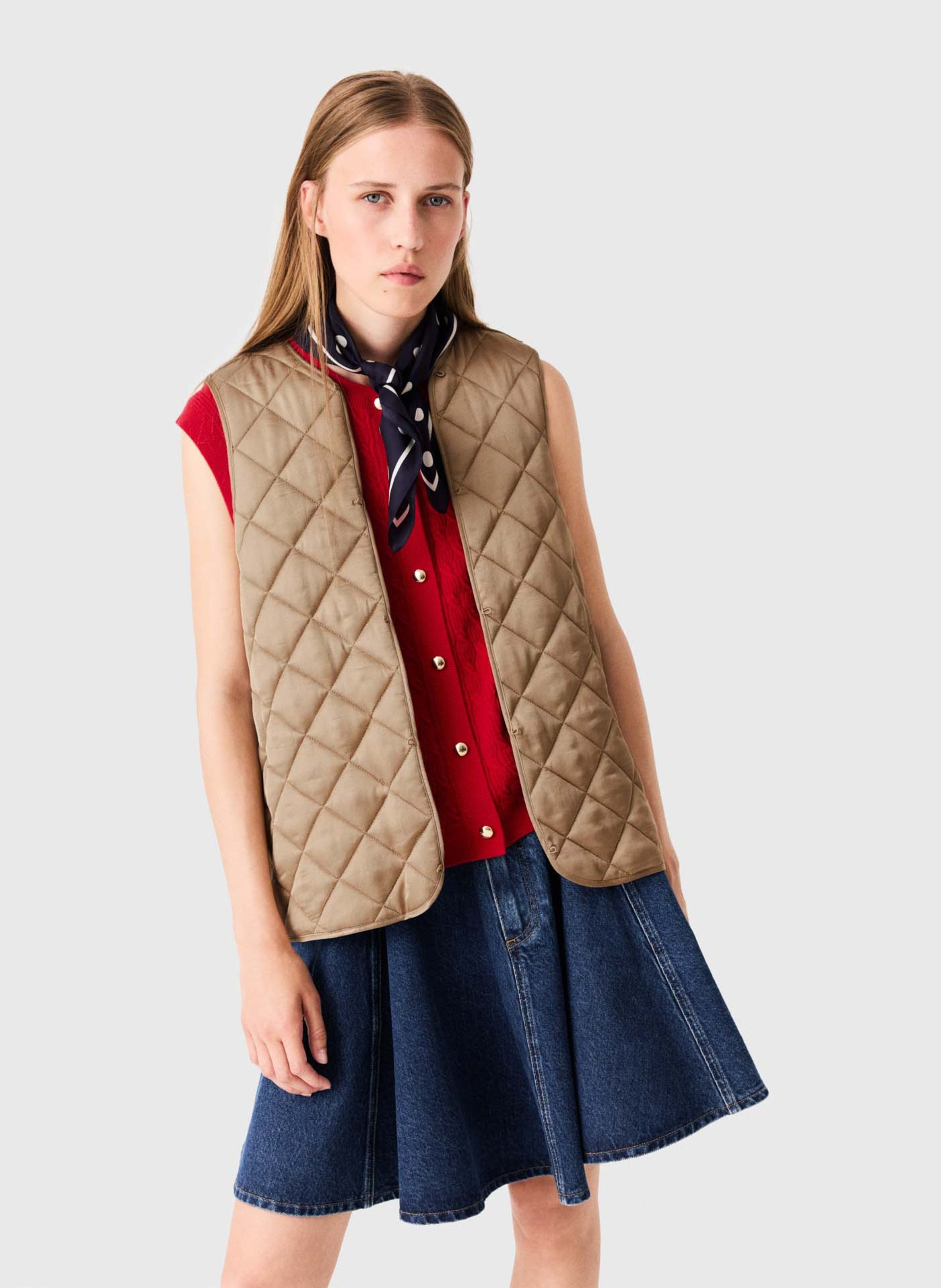 Jasje met klassieke kraag - katoenblend MAJE Beige