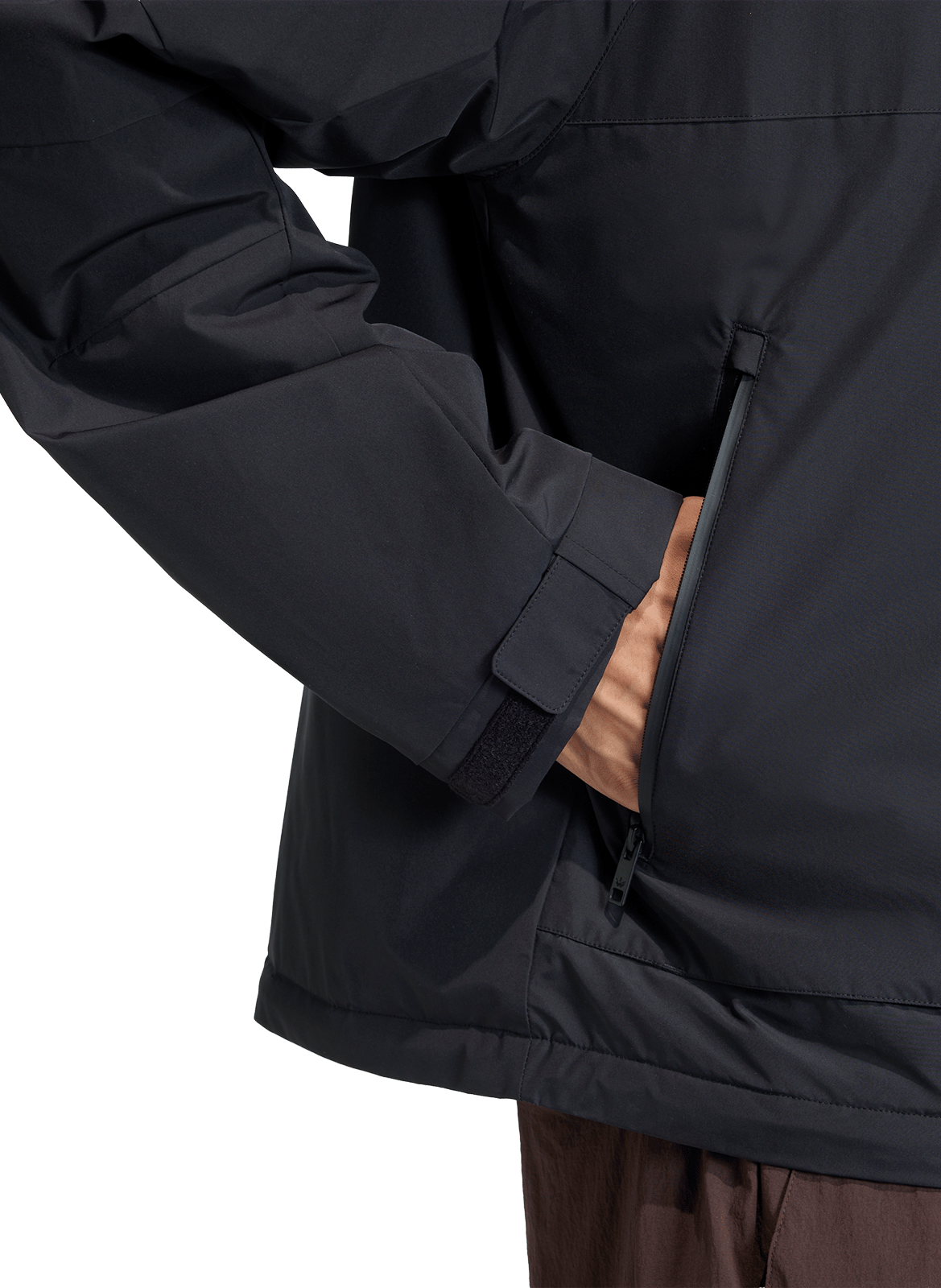 Veste col montant à capuche unie ADIDAS Noir