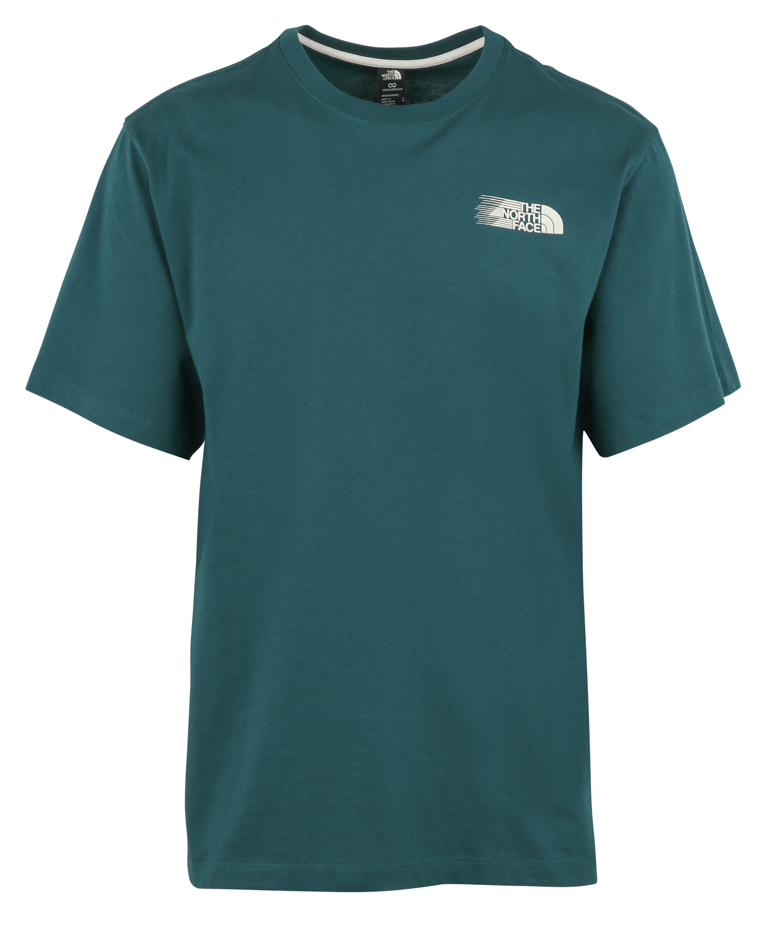 Gerade geschnittenes Rundhals-T-Shirt aus Baumwolle mit Siebdruck  Pacific teal