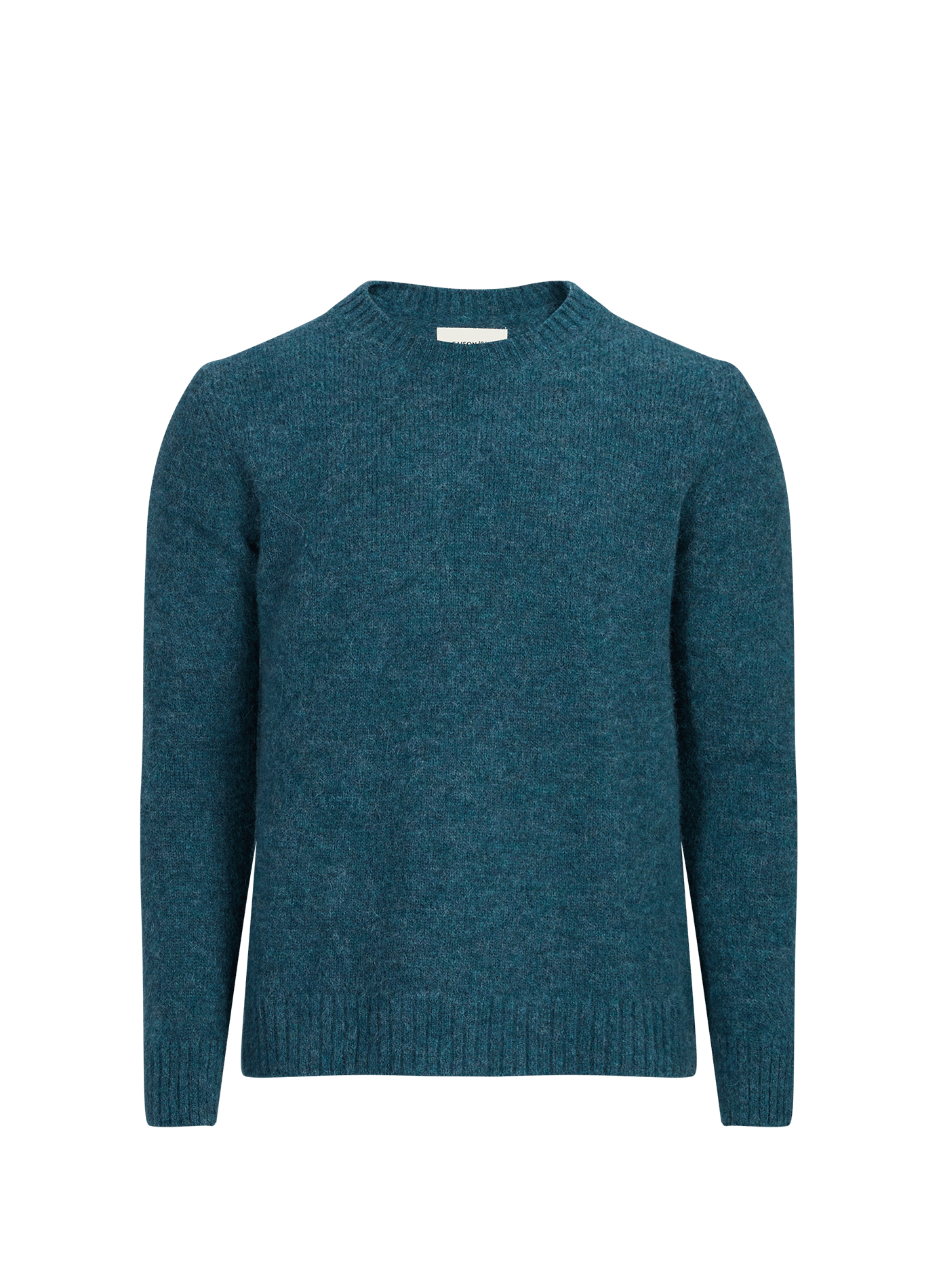 Round-neck alpaca blend sweater. SAISON 1865 Blue