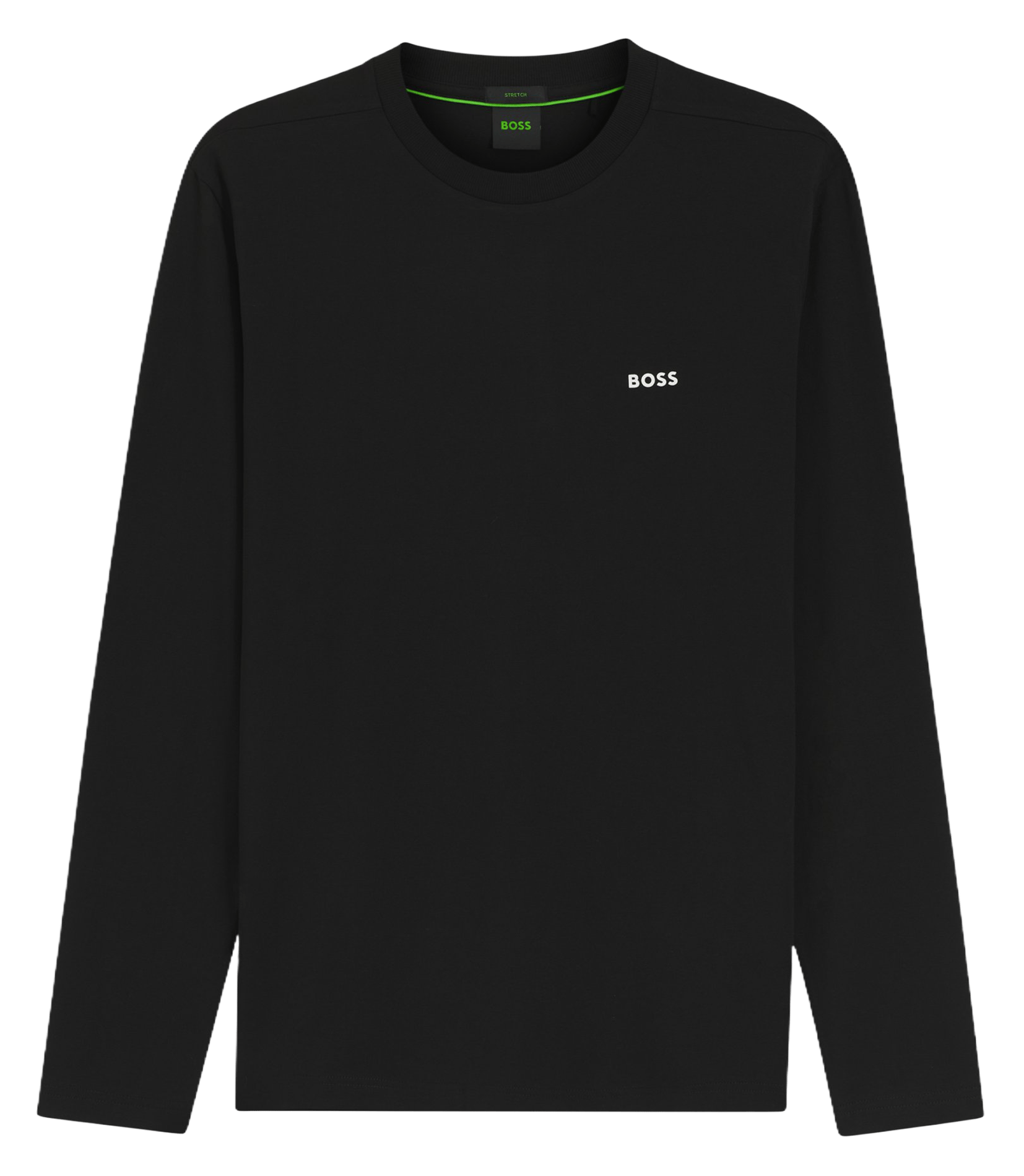 Straight screen-printed round-neck T-shirt BOSS Black