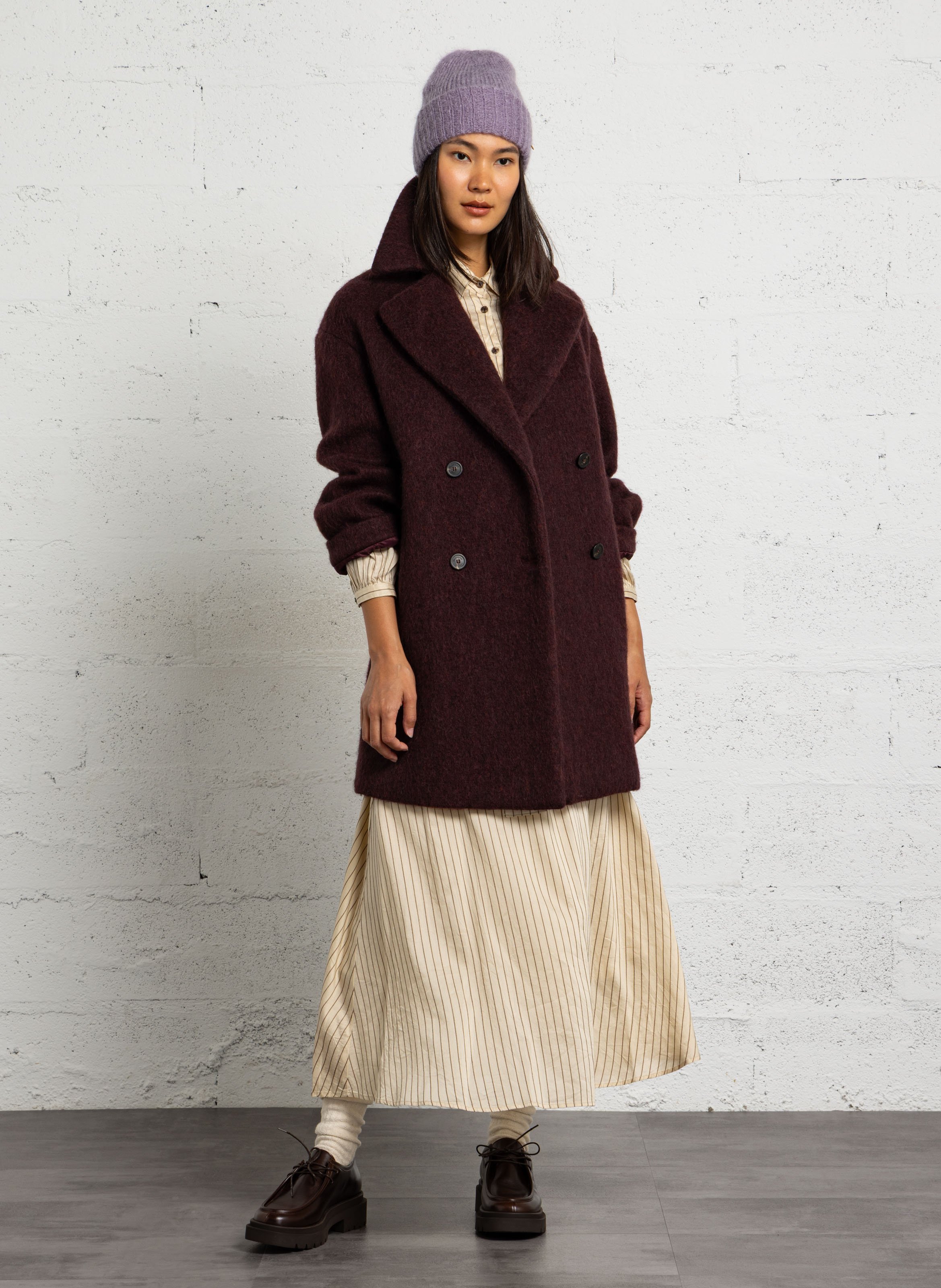 Gerader Mantel aus Wollmix MAX MARA WEEK END Pflaume