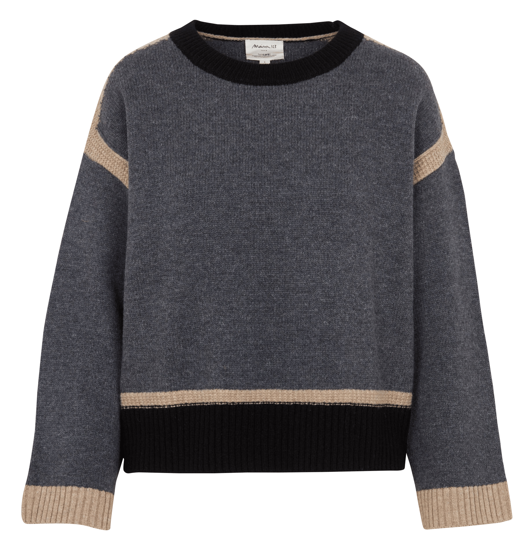 Pull ample en laine MAISON 123 Gris