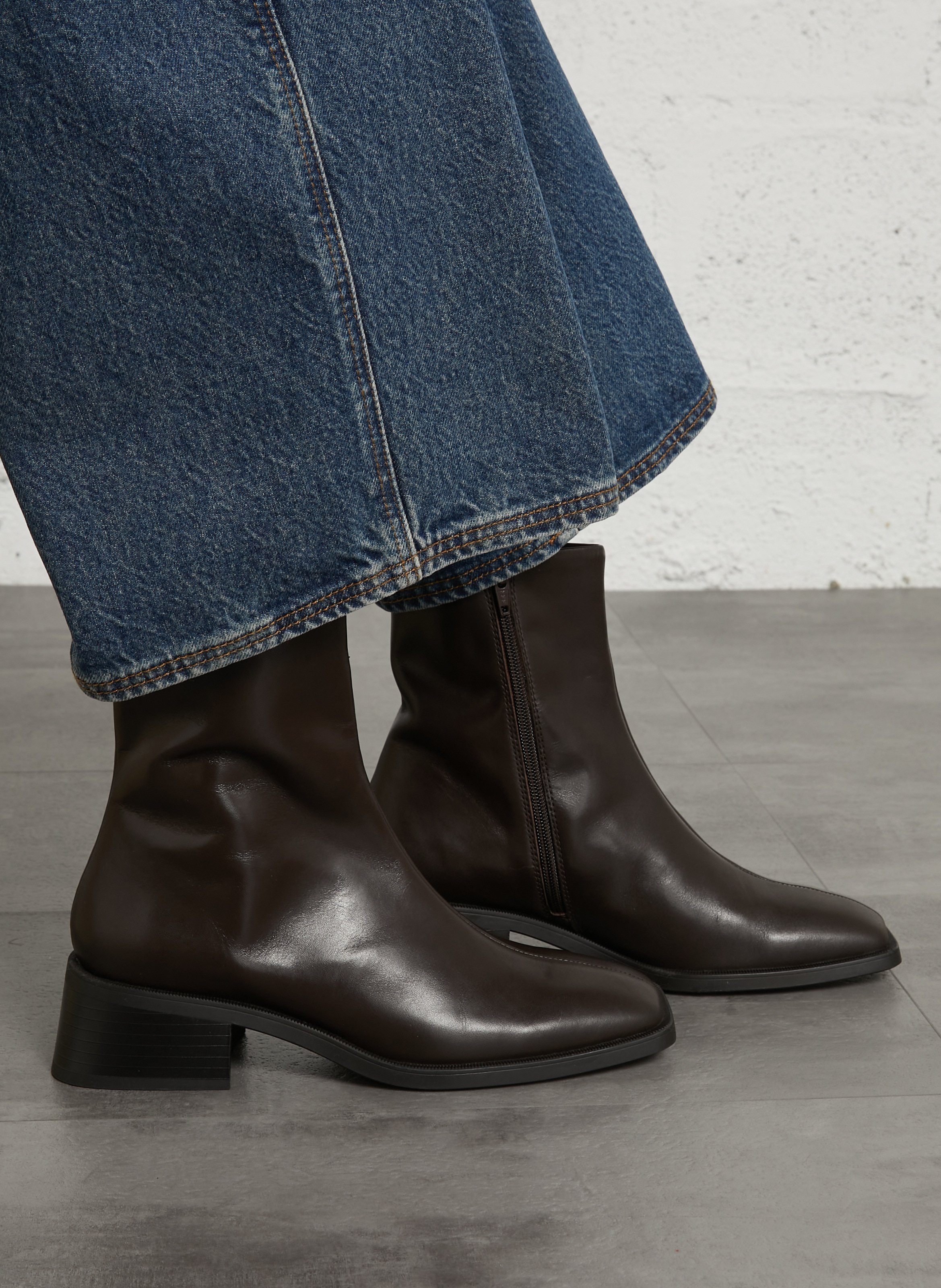 Bottines bout carré en cuir  VAGABOND Marron
