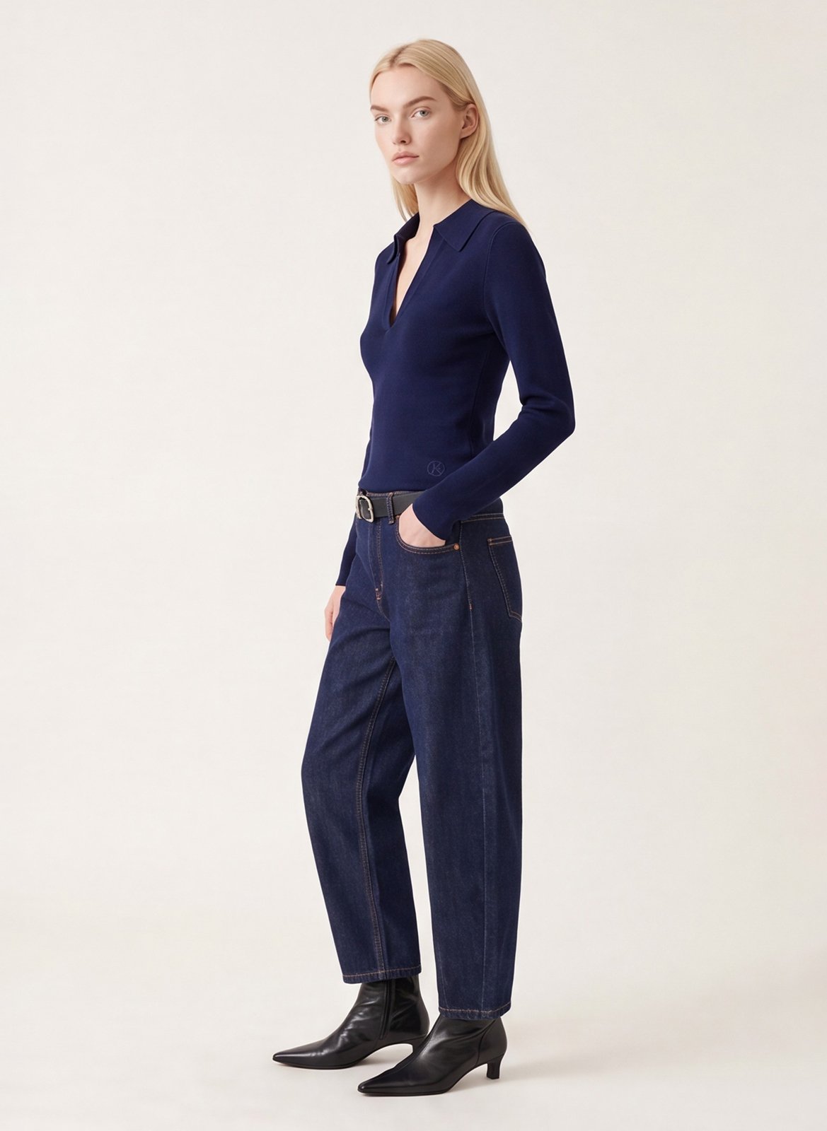 Sjaal van fantasietricot - Aly KOOKAI Blauw
