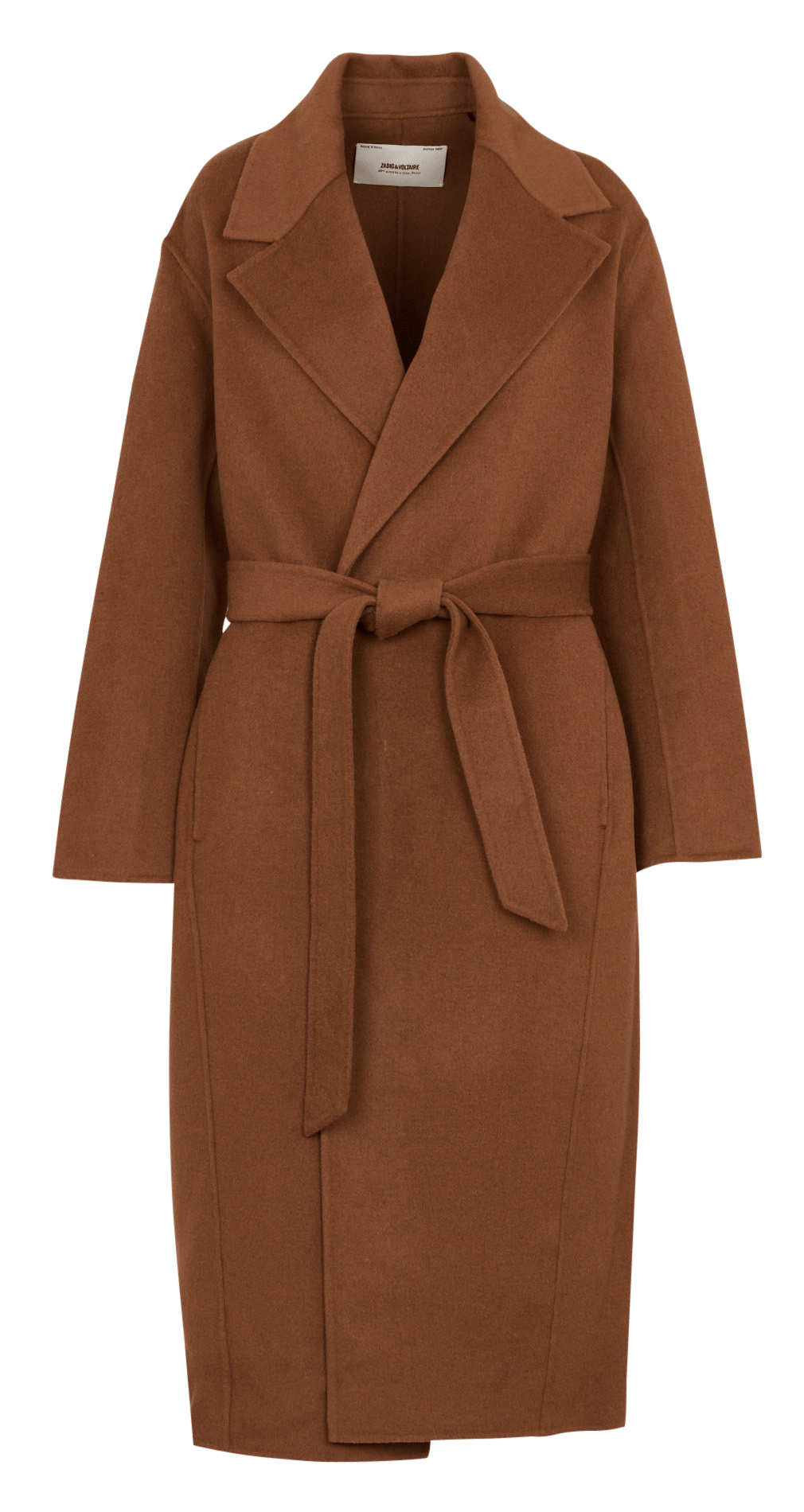 Manteau long ceinturé en laine recyclée mélangée ZADIG&VOLTAIRE Beige