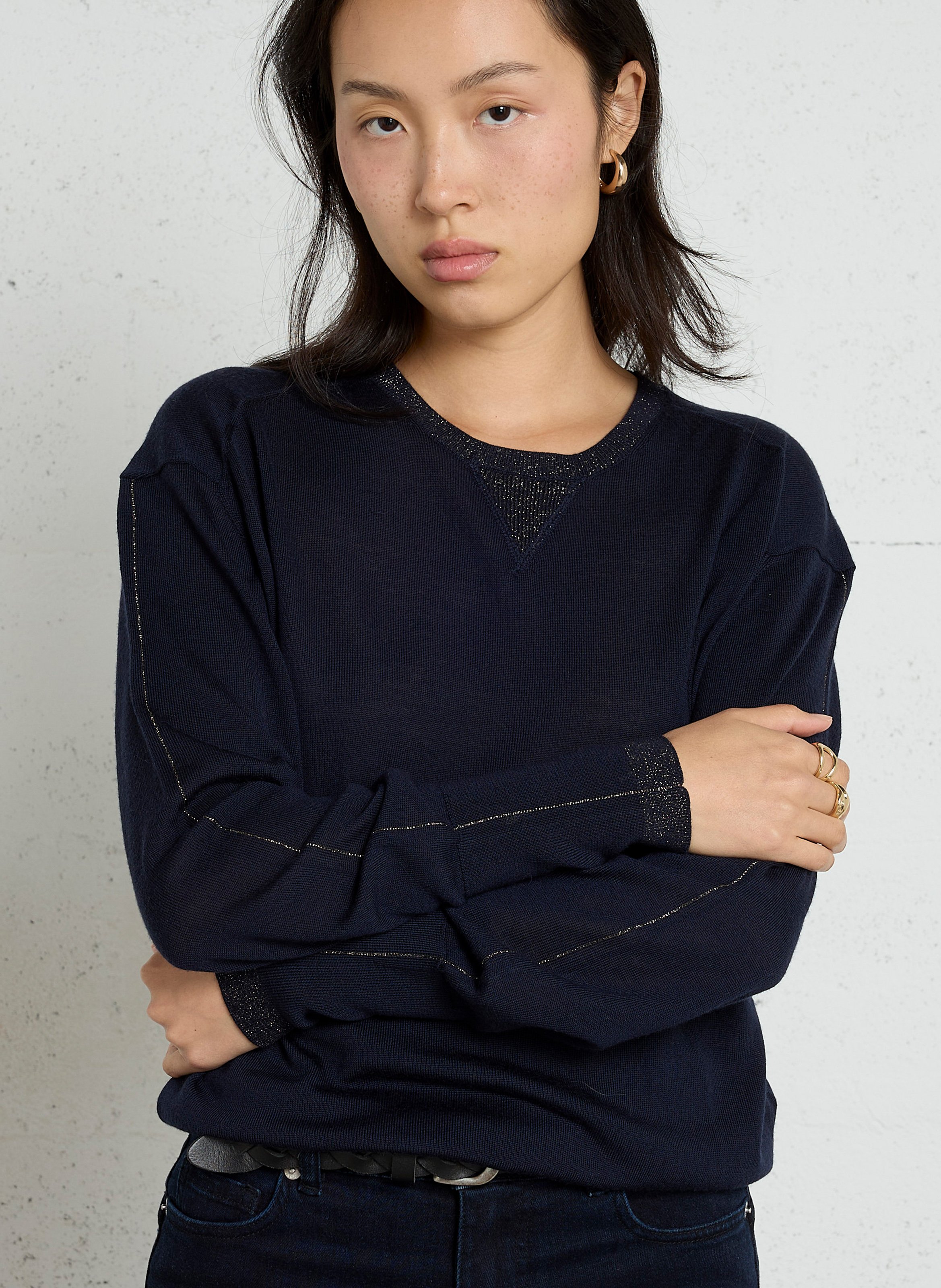 Feiner Wollpullover IKKS Blau