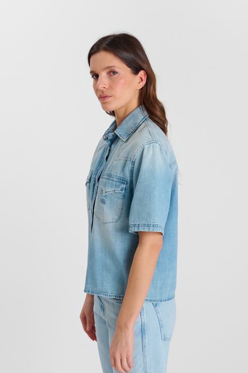 Snap-button shirt LE TEMPS DES CERISES Blue