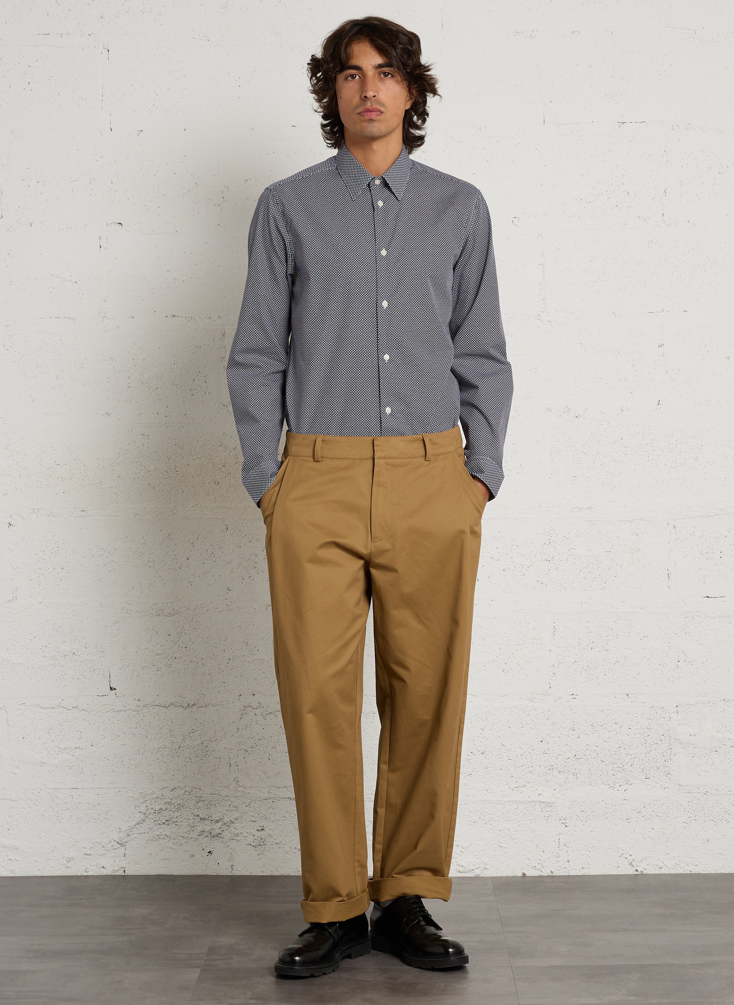 Pantalon droit en coton MINIMUM Marron