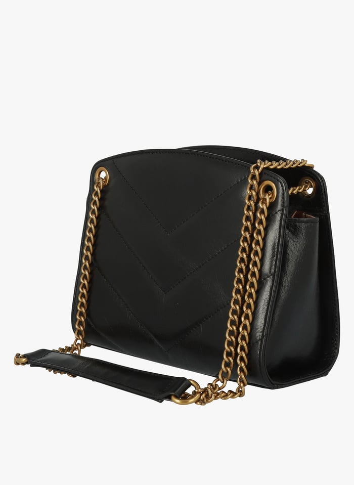 Black Quilted leather shoulder bag