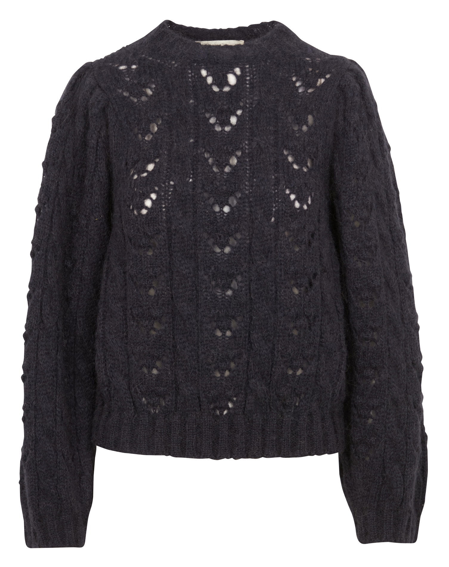 Regular-fit wool-blend sweater with round neckline BELLEPIECE