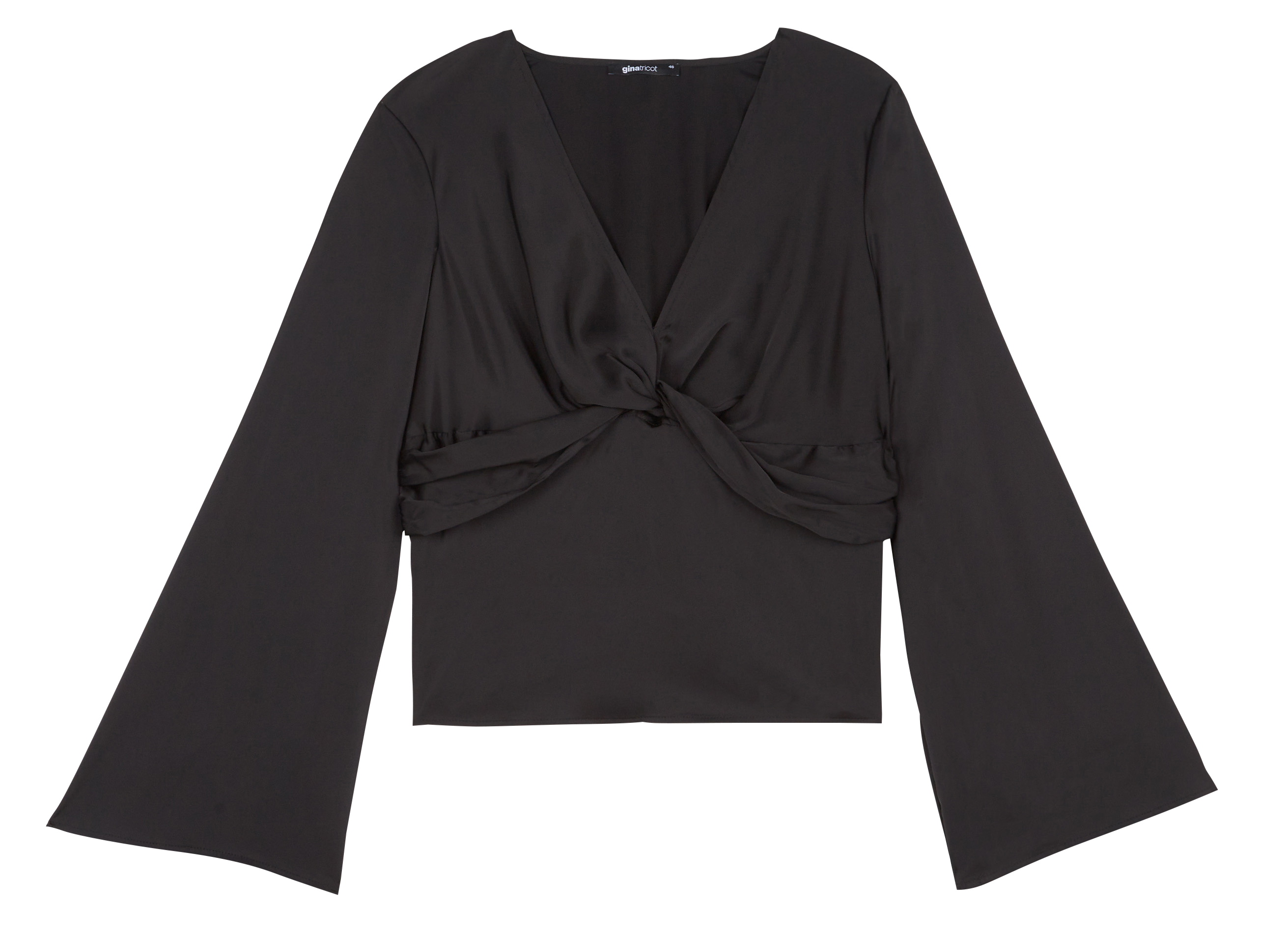 Weich fallendes Satin-Top  Black