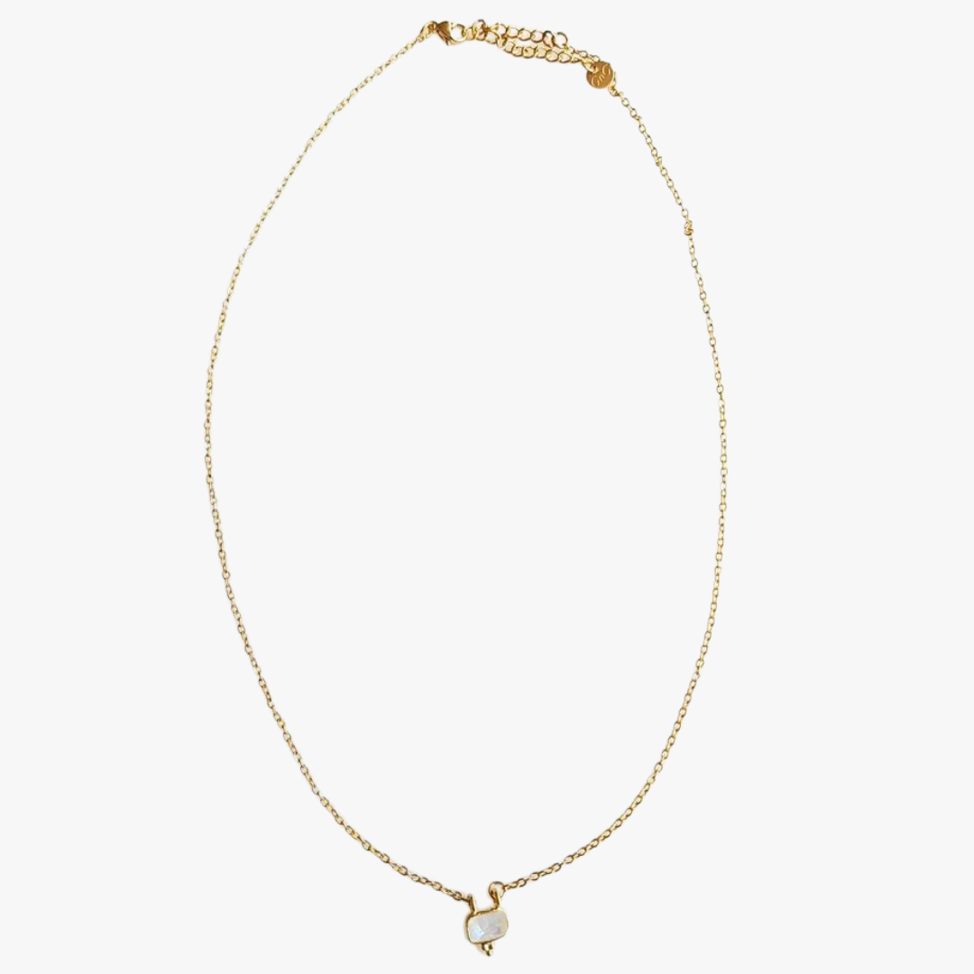 Moonstone necklace GINANDGER White