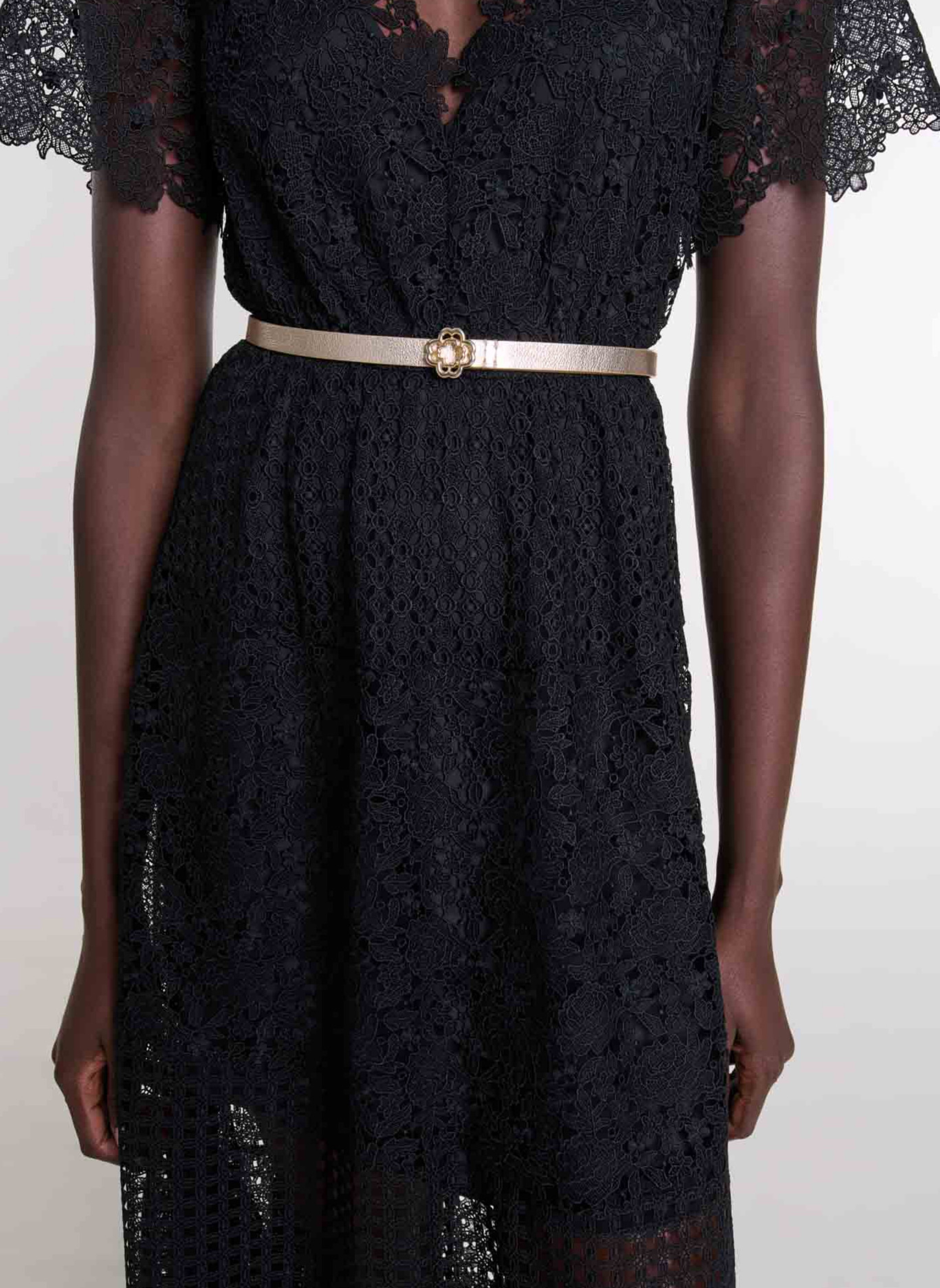 Fijne metallic riem MAJE Goudkleurig