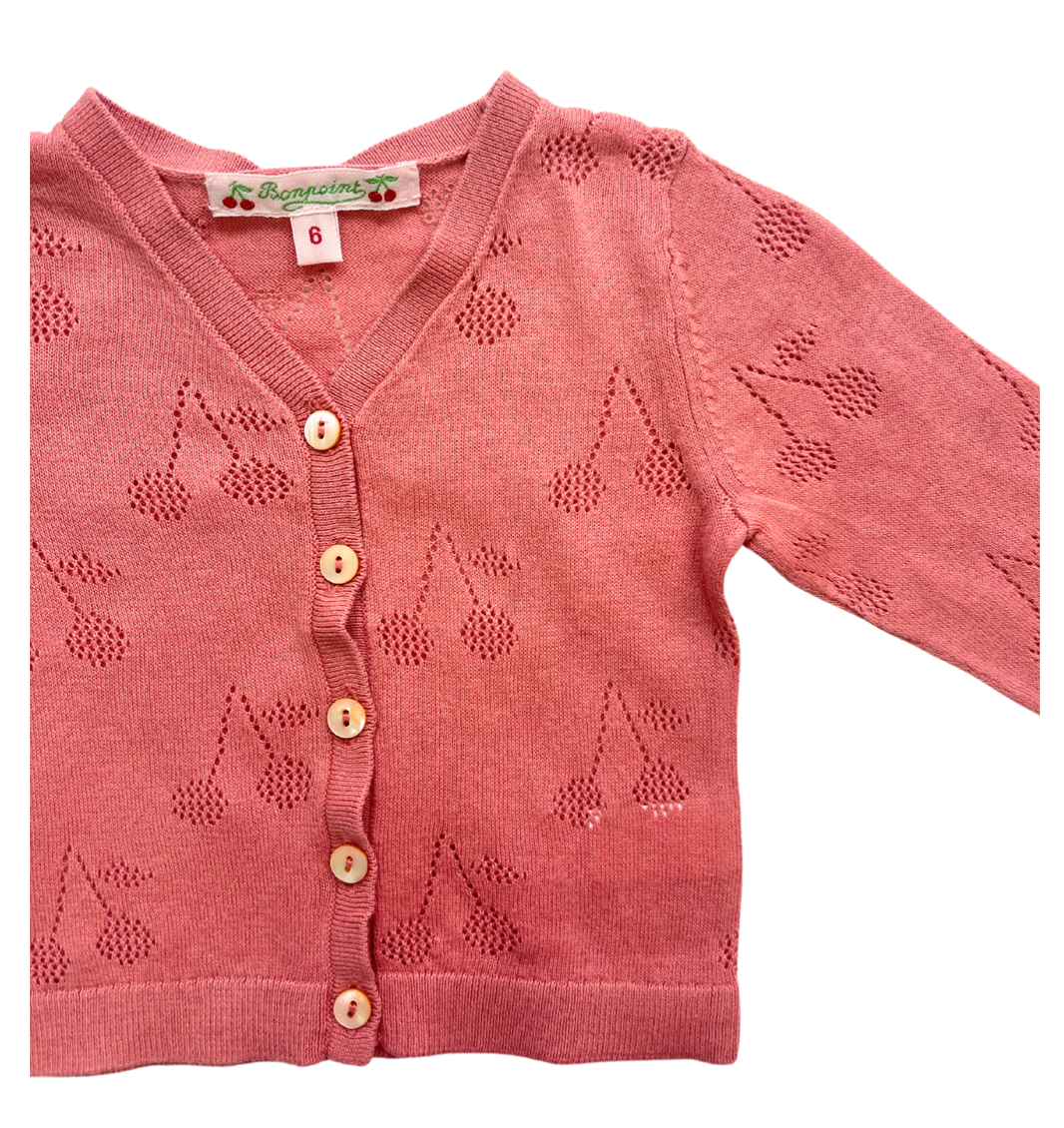 Pink baby cardigan - 6 months BONPOINT - Seconde Main Pink