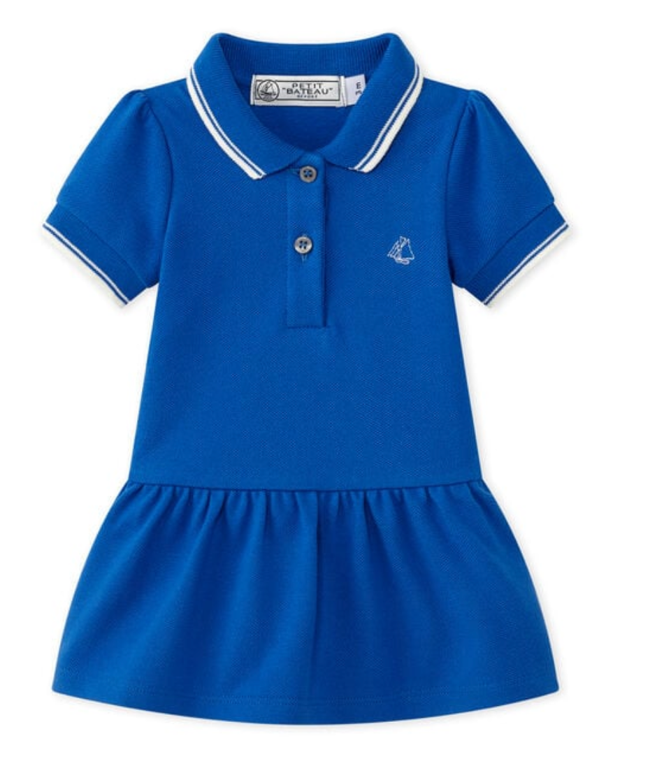 Blue baby dress - 3 months PETIT BATEAU - Seconde Main Blue