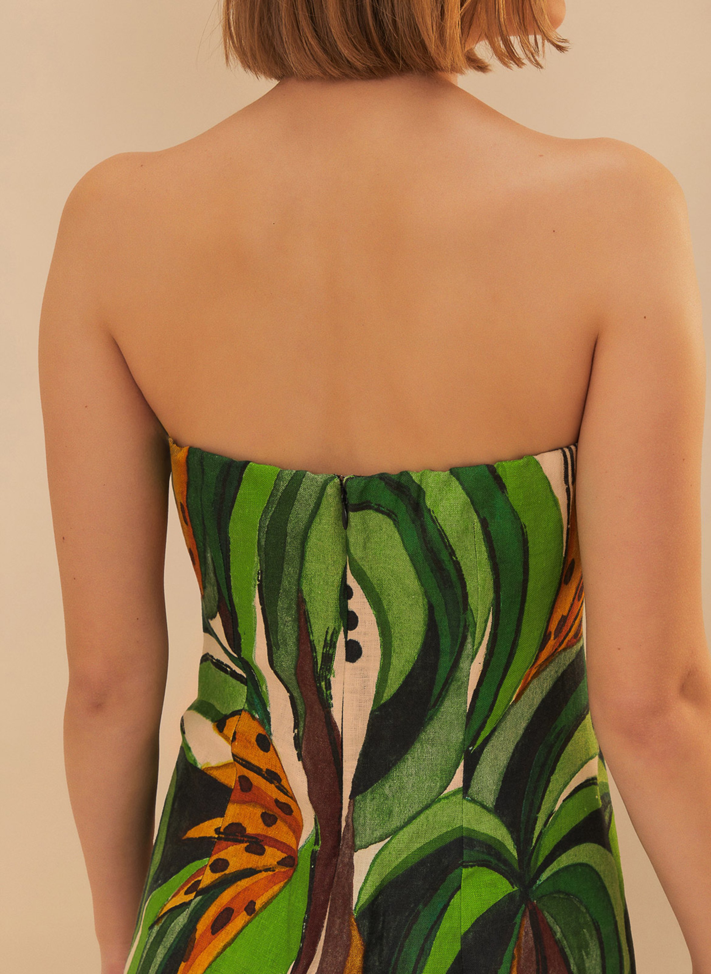 Bustier imprimé à finitions franges FARM RIO Multicolore