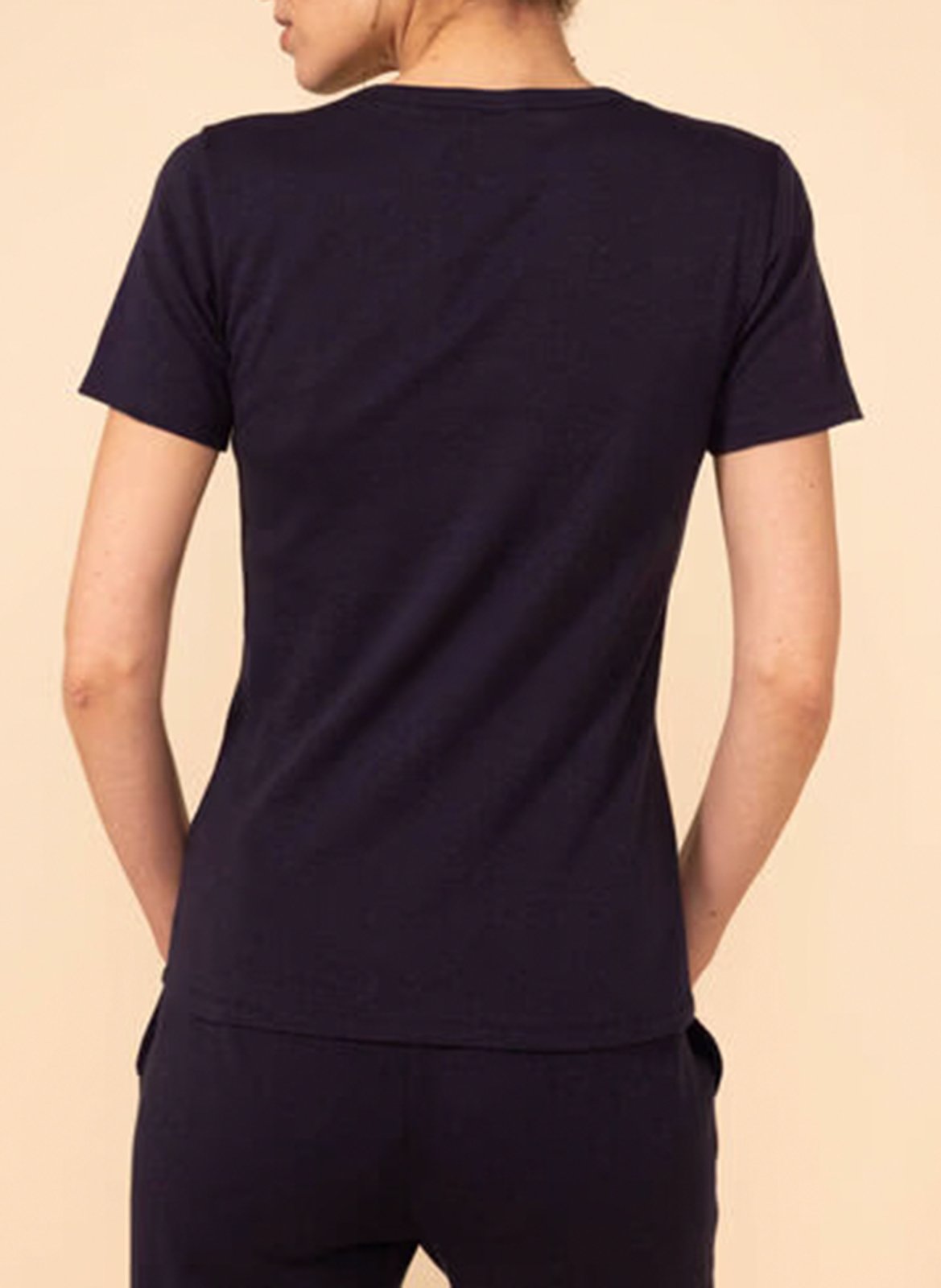 Tee-shirt droit à col V en coton  PETIT BATEAU Bleu