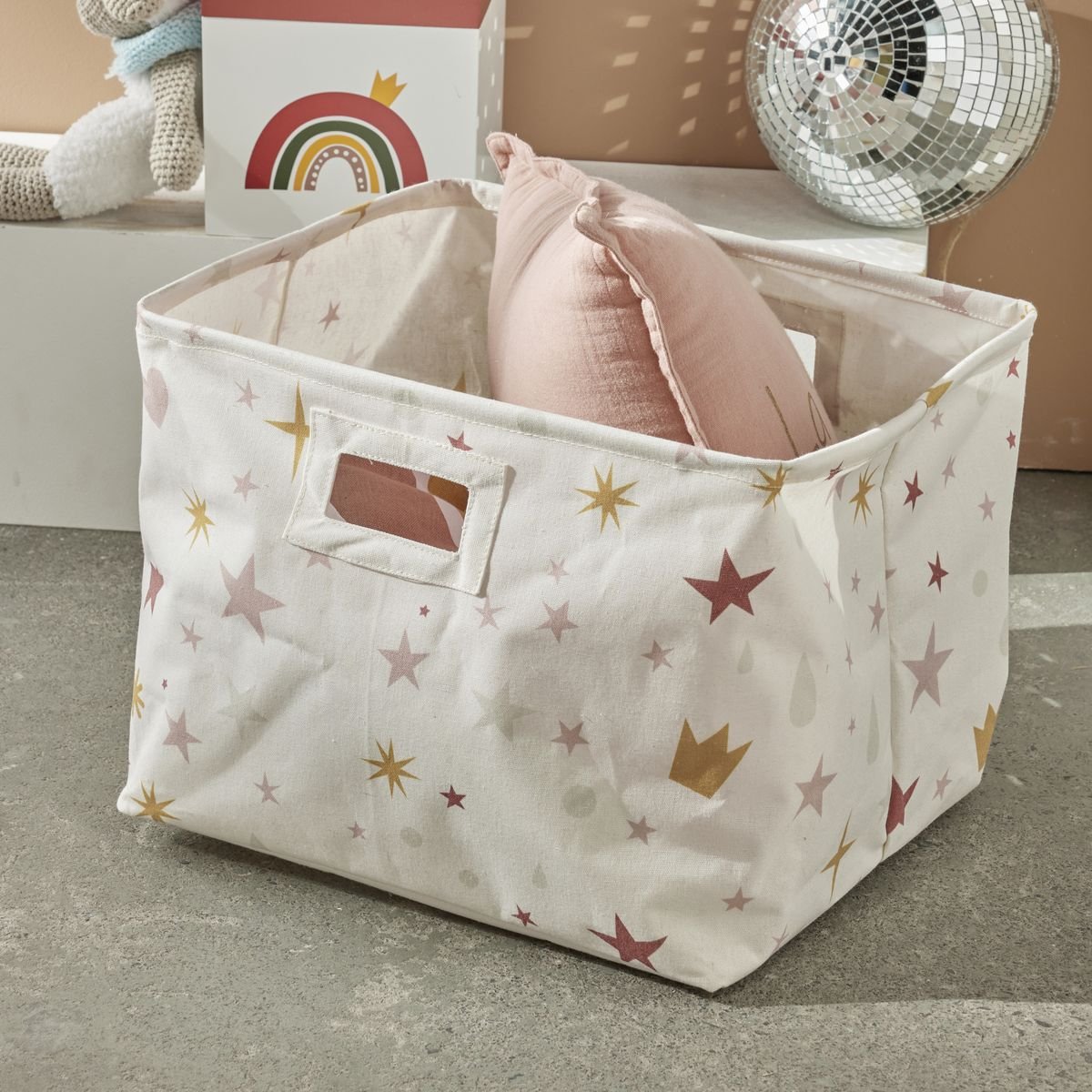 Square storage basket FACTORY White