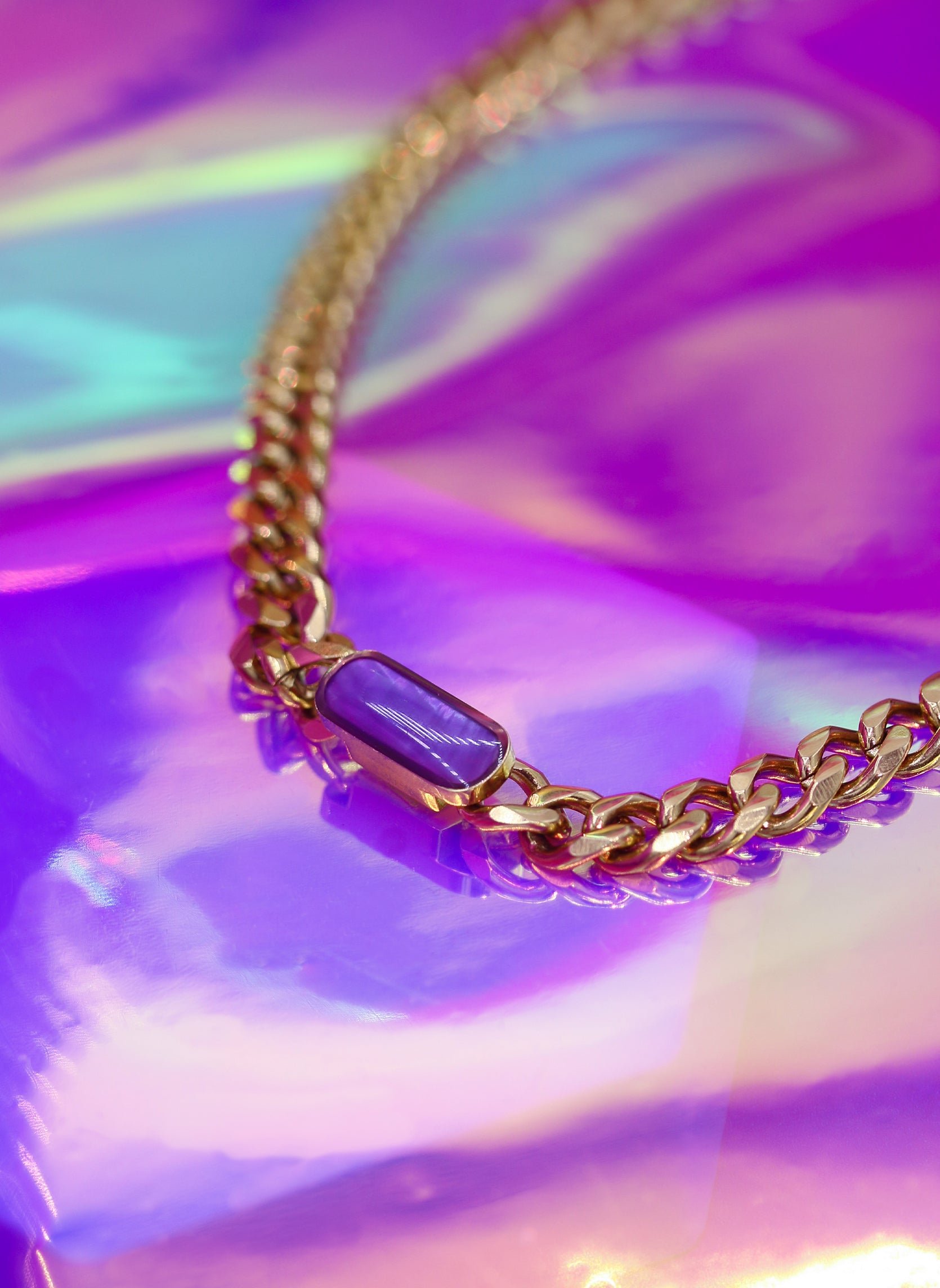 Columba chain necklace AEC Paris Purple