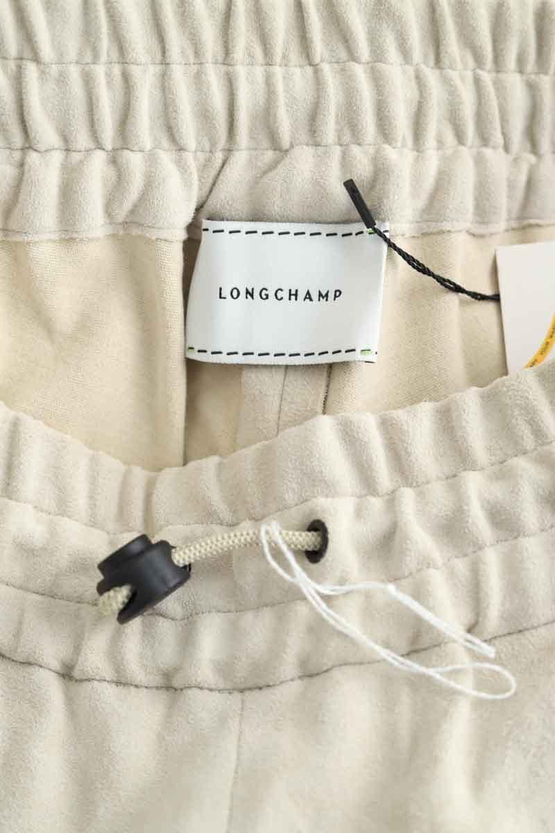 Straight leather pants LONGCHAMP - Seconde Main Beige