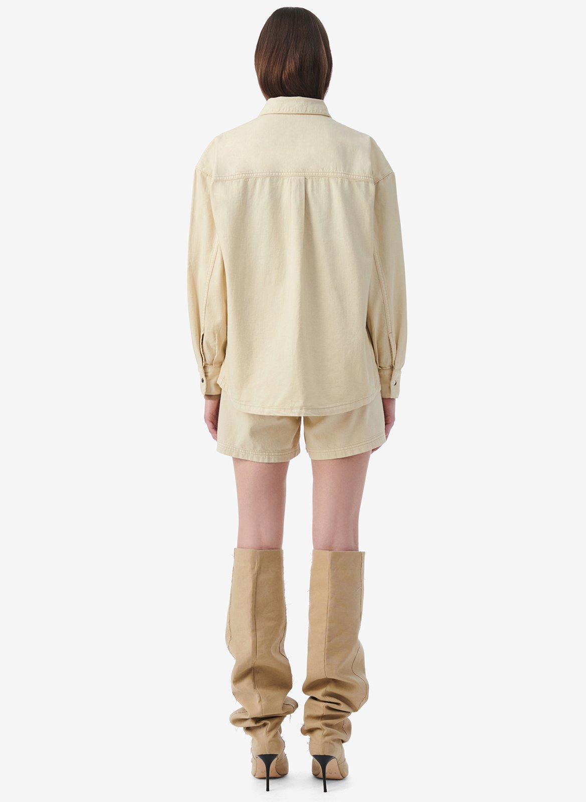 Straight overshirt in blended cotton IRO Beige