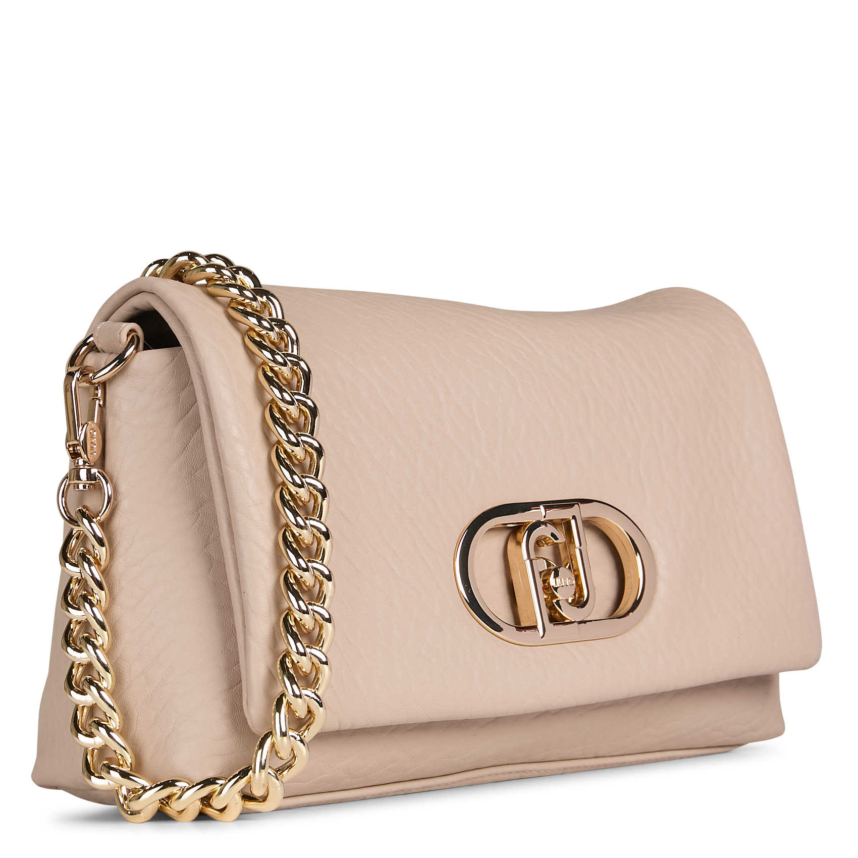 Sac bandoulière à rabat en tissu teddy  LIU JO Beige